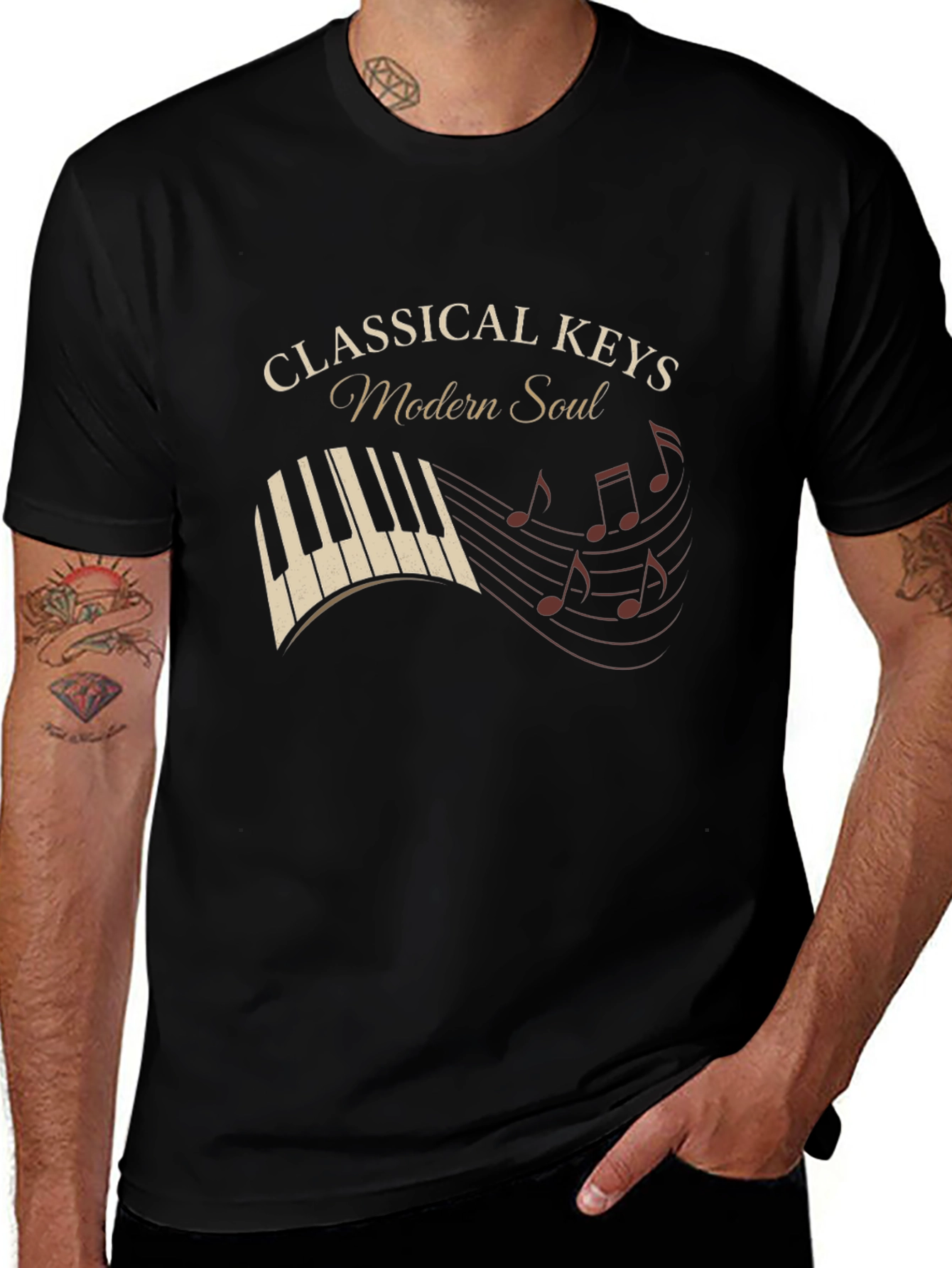 Variant 5 of Classical Keys Modern Soul Black Graphic Tee