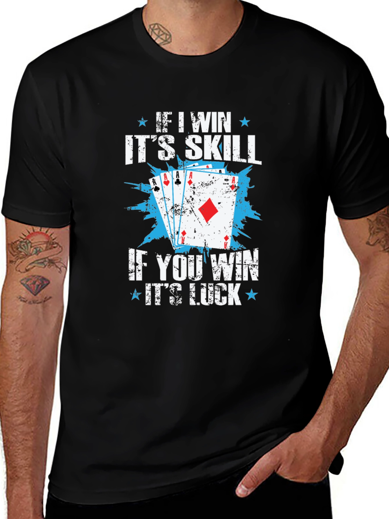 Variant 5 of Funny Poker Skill Luck Graphic T-Shirt