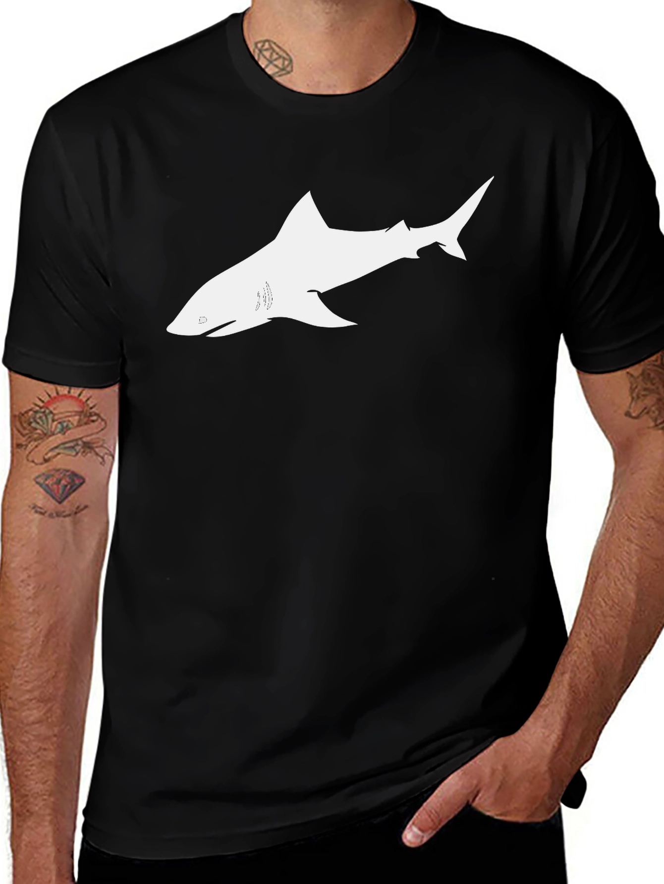 Variant 11 of Shark Graphic Black T-Shirt