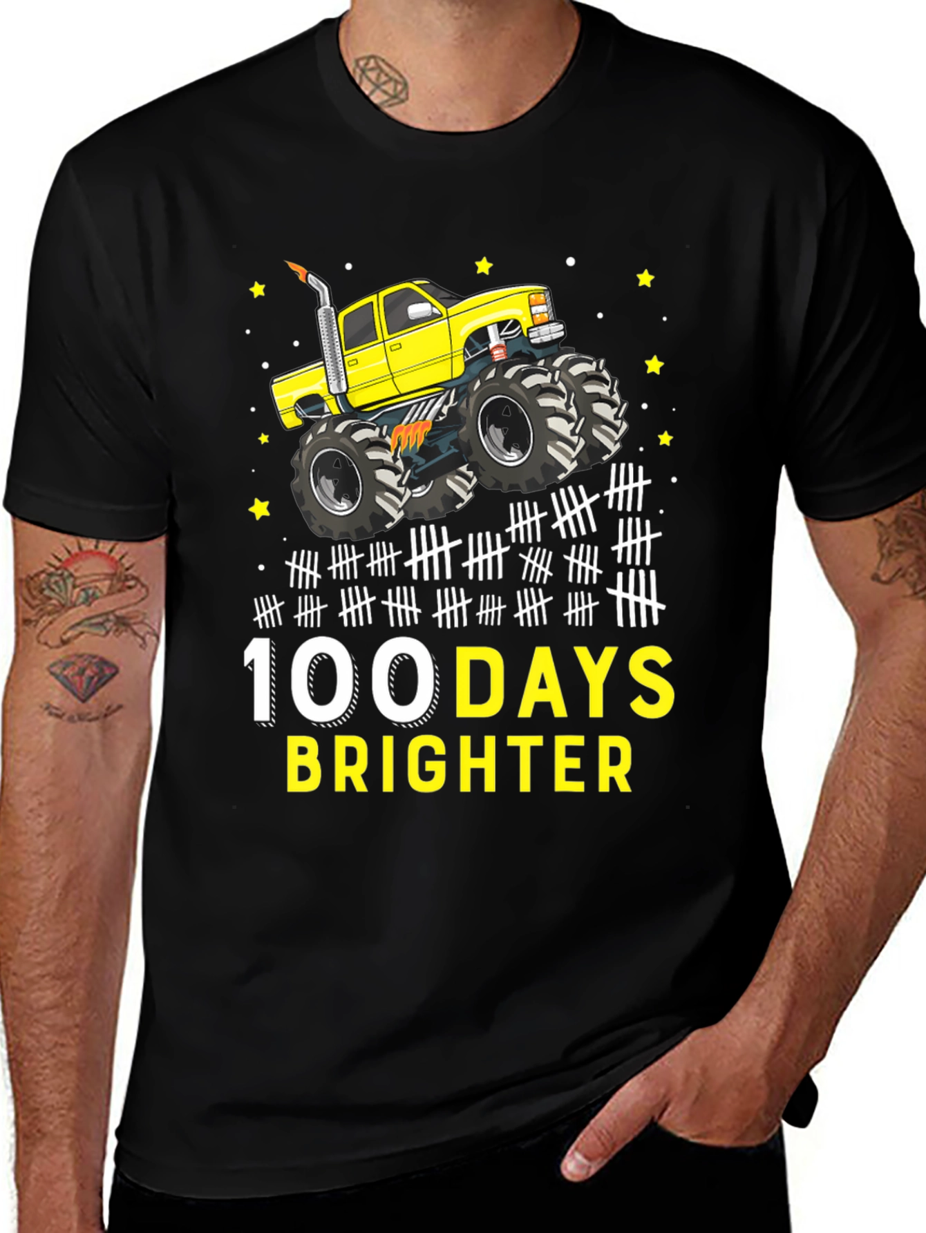 Variant 5 of 100 Days Brighter Monster Truck T-Shirt