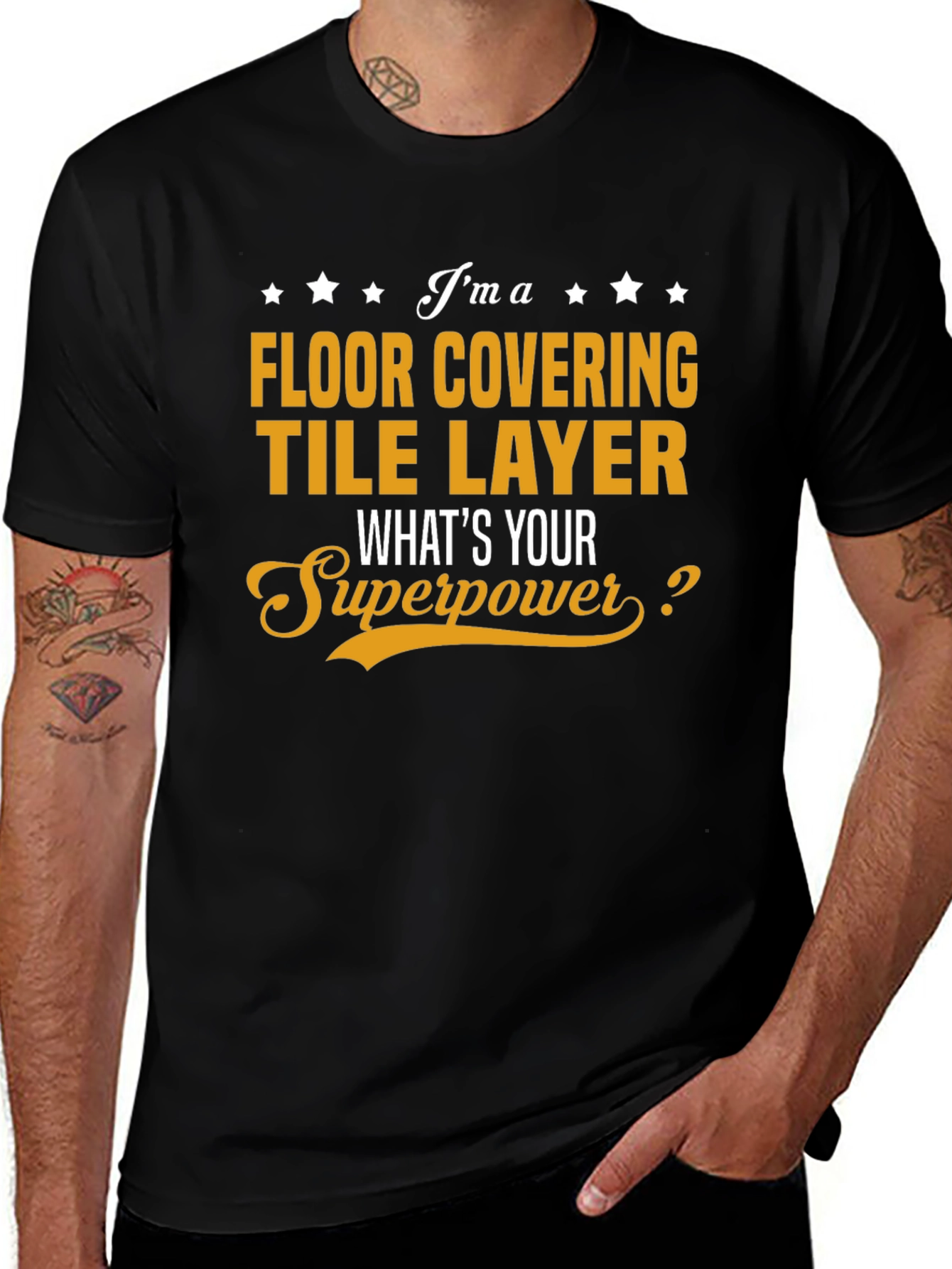 Variant 6 of Floor Covering Tile Layer T-Shirt - Superpower Tee