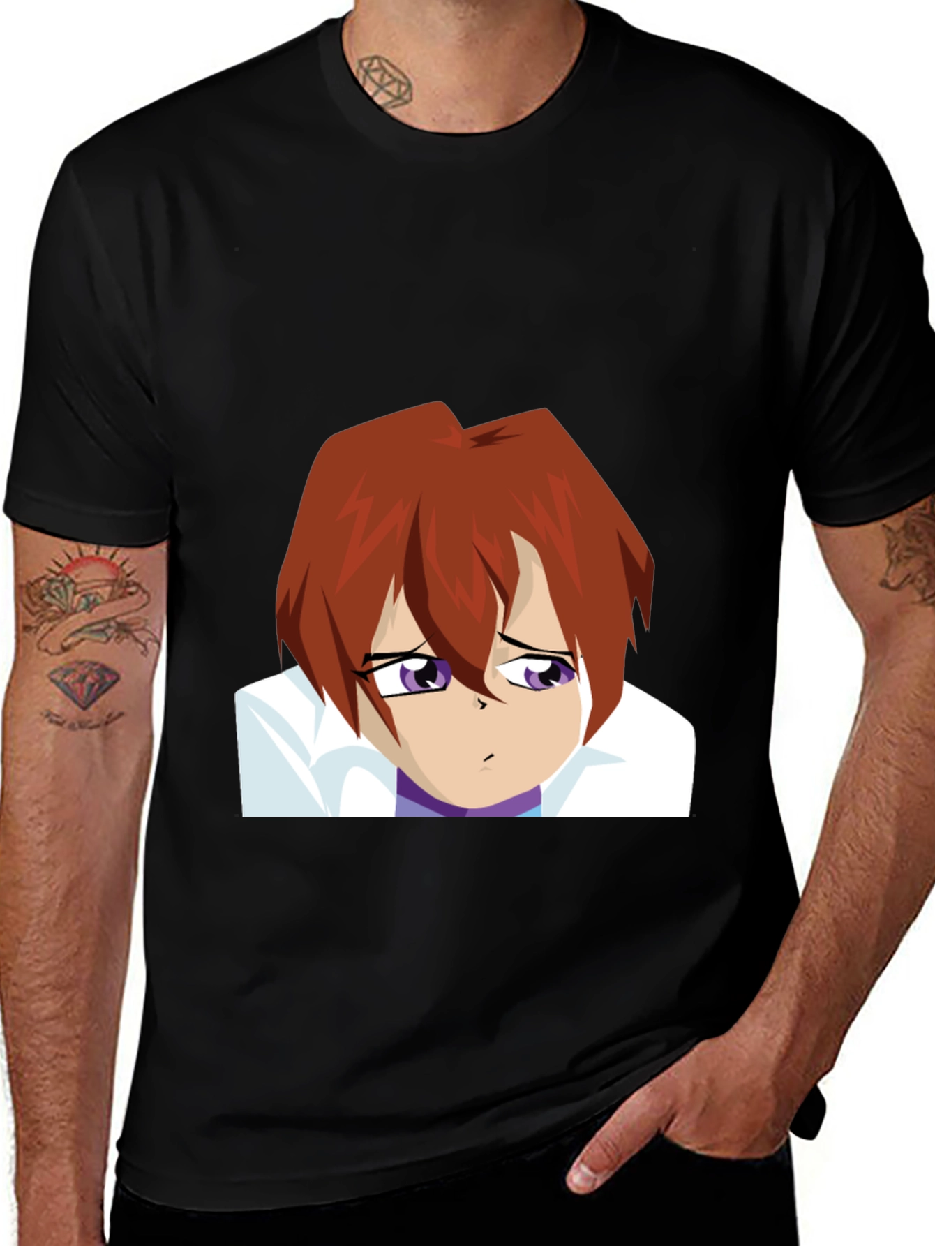 Variant 14 of Anime Character Graphic Tee - Black Casual Shirt