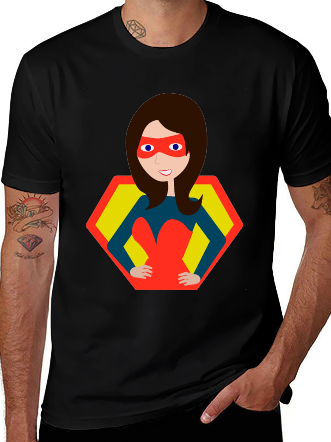 Variant 15 of Superhero Woman Black T-Shirt