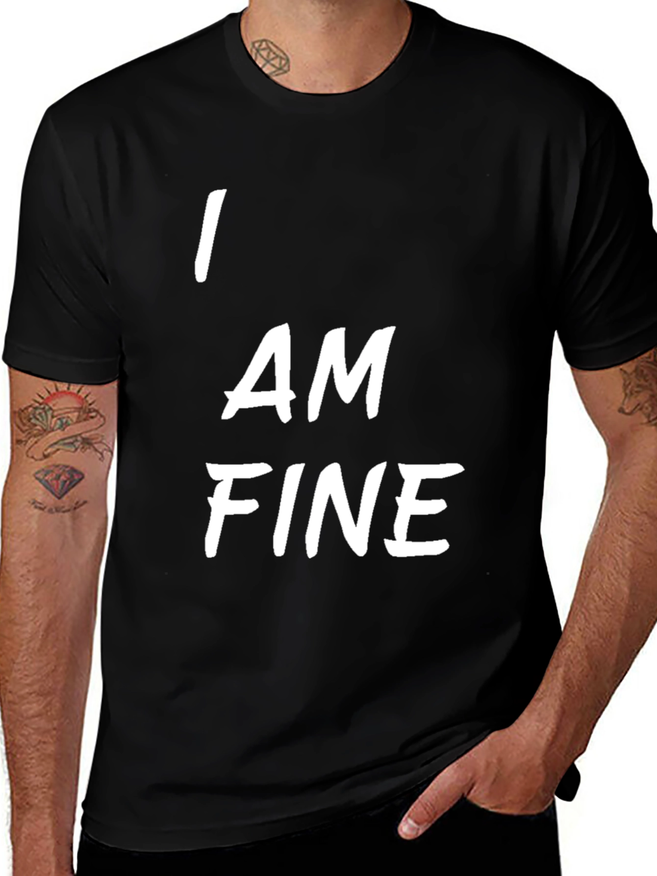 Variant 9 of I'm Fine Black T-Shirt - Statement Tee