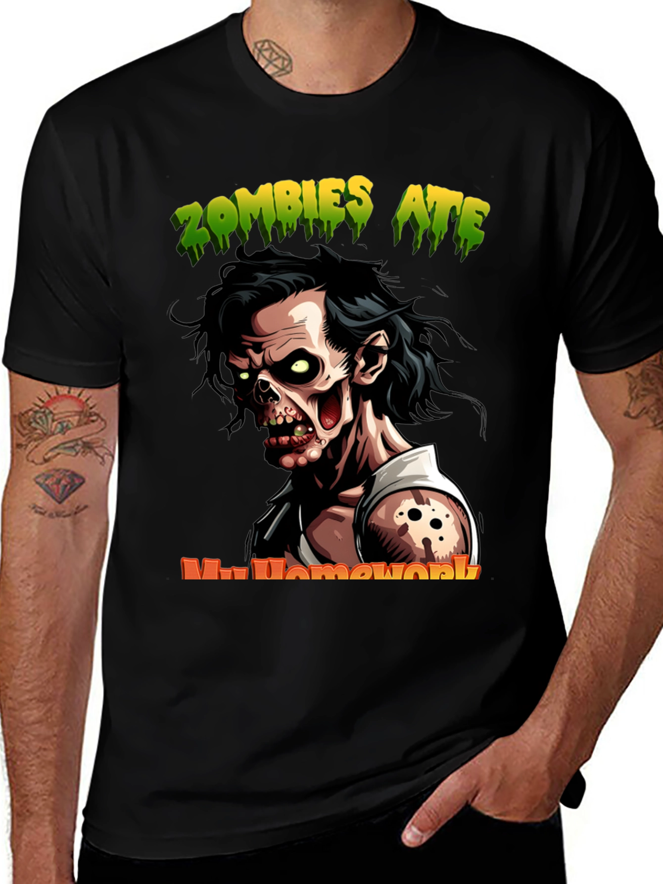 Variant 10 of Zombies Ate My Homework T-Shirt