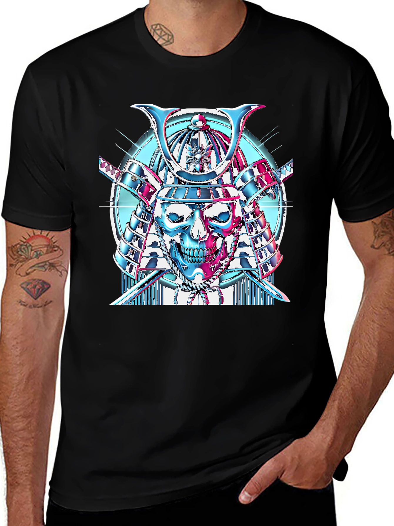Variant 13 of Samurai Skull Graphic T-Shirt