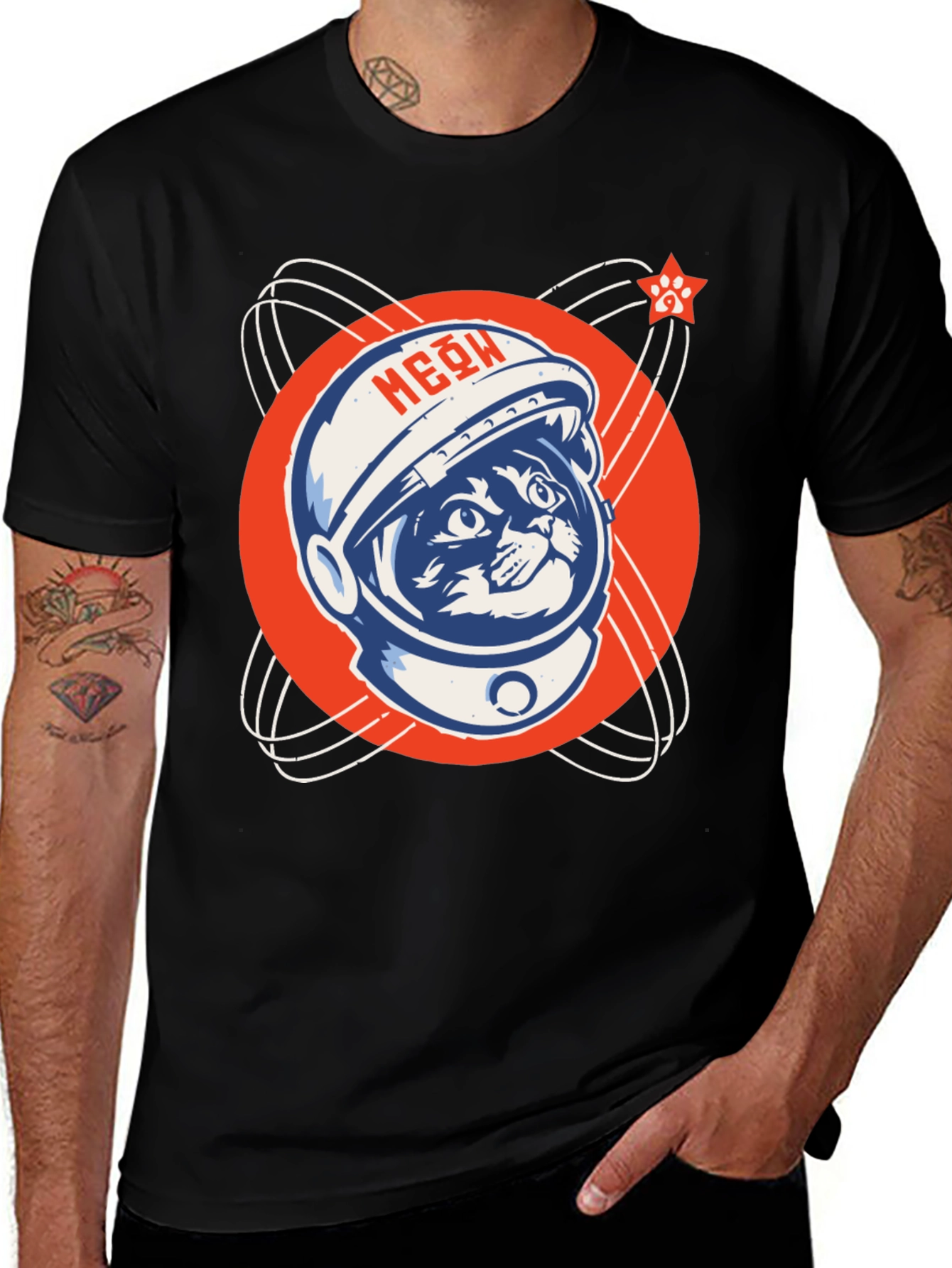 Variant 16 of Cosmic Cat Tee - Space Explorer!