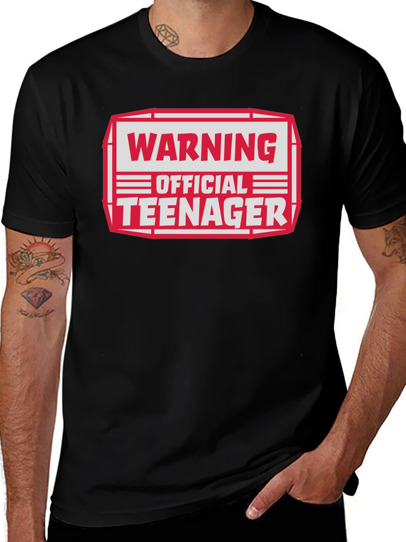 Variant 17 of Warning Official Teenager Graphic T-Shirt