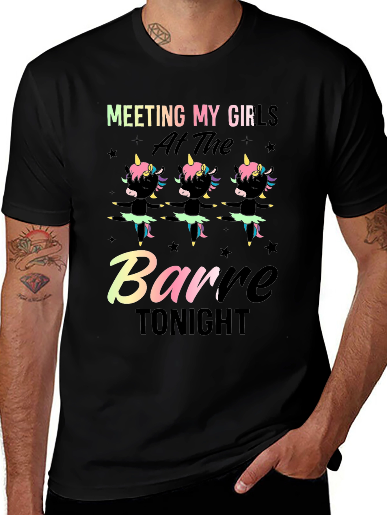 Unicorn Barre T-Shirt - Meeting My Girls Tonight Tee