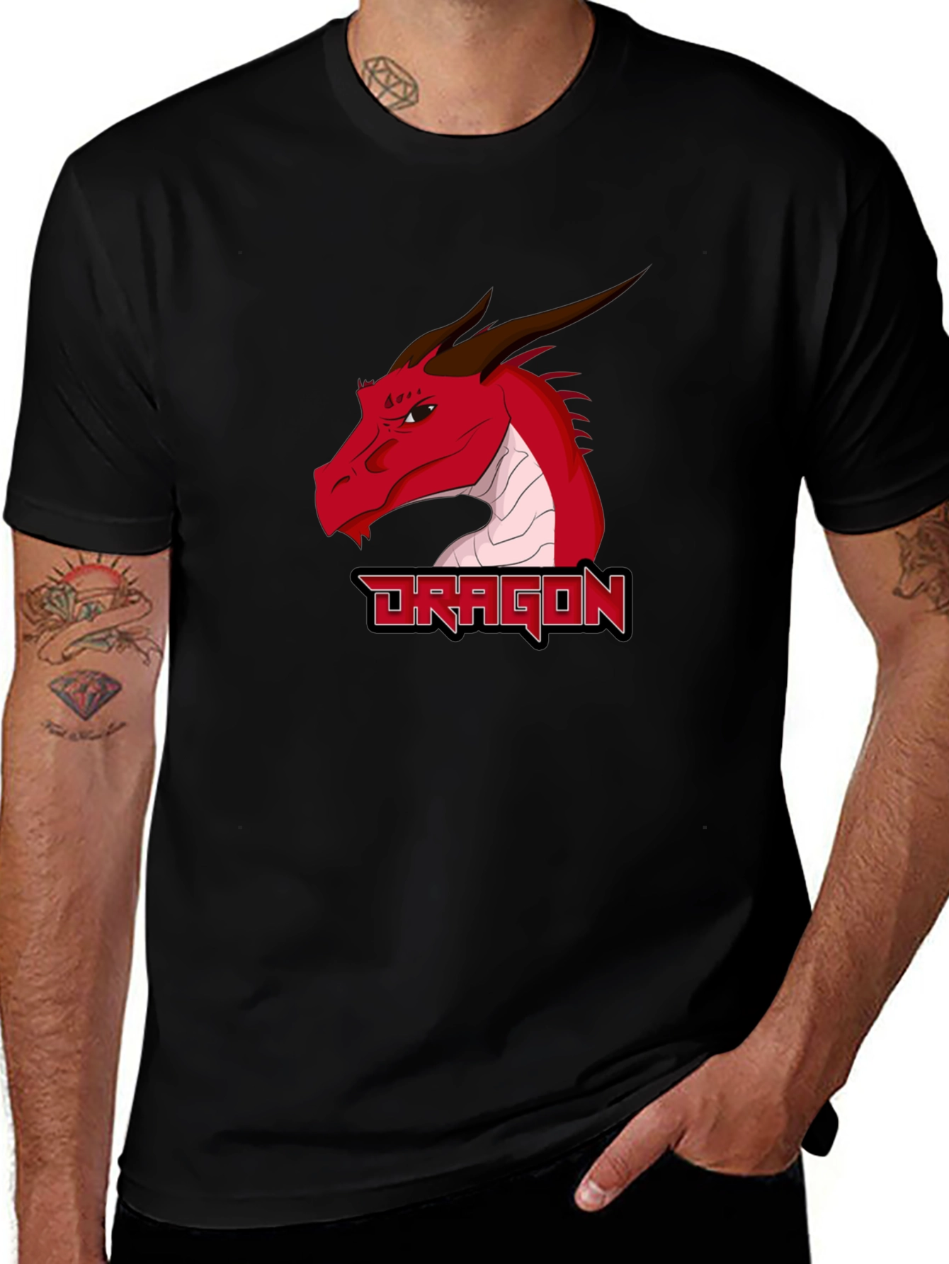 Variant 14 of Red Dragon Graphic T-Shirt - Bold Design