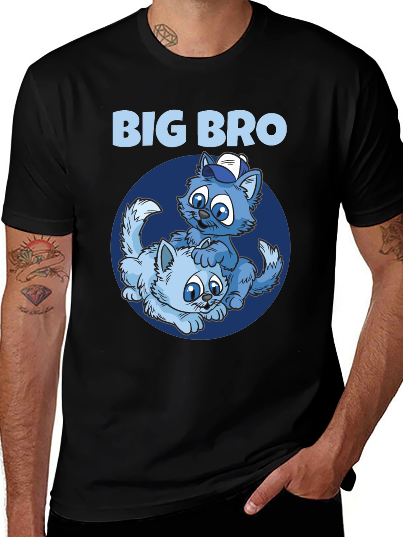 Big Bro Kitten Graphic T-Shirt