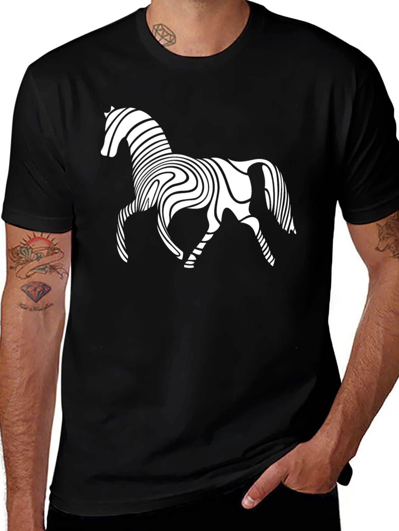 Variant 17 of Horse Optical Illusion Graphic Tee