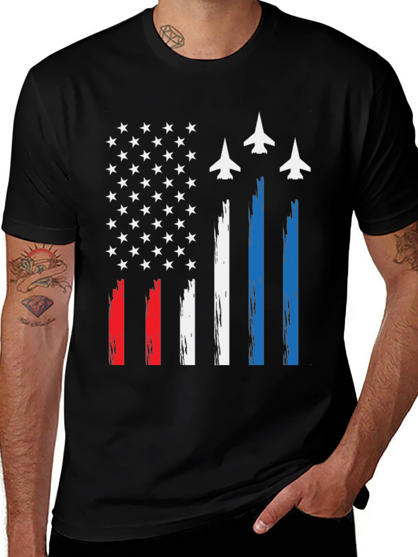 Patriotic American Flag Jet T-Shirt