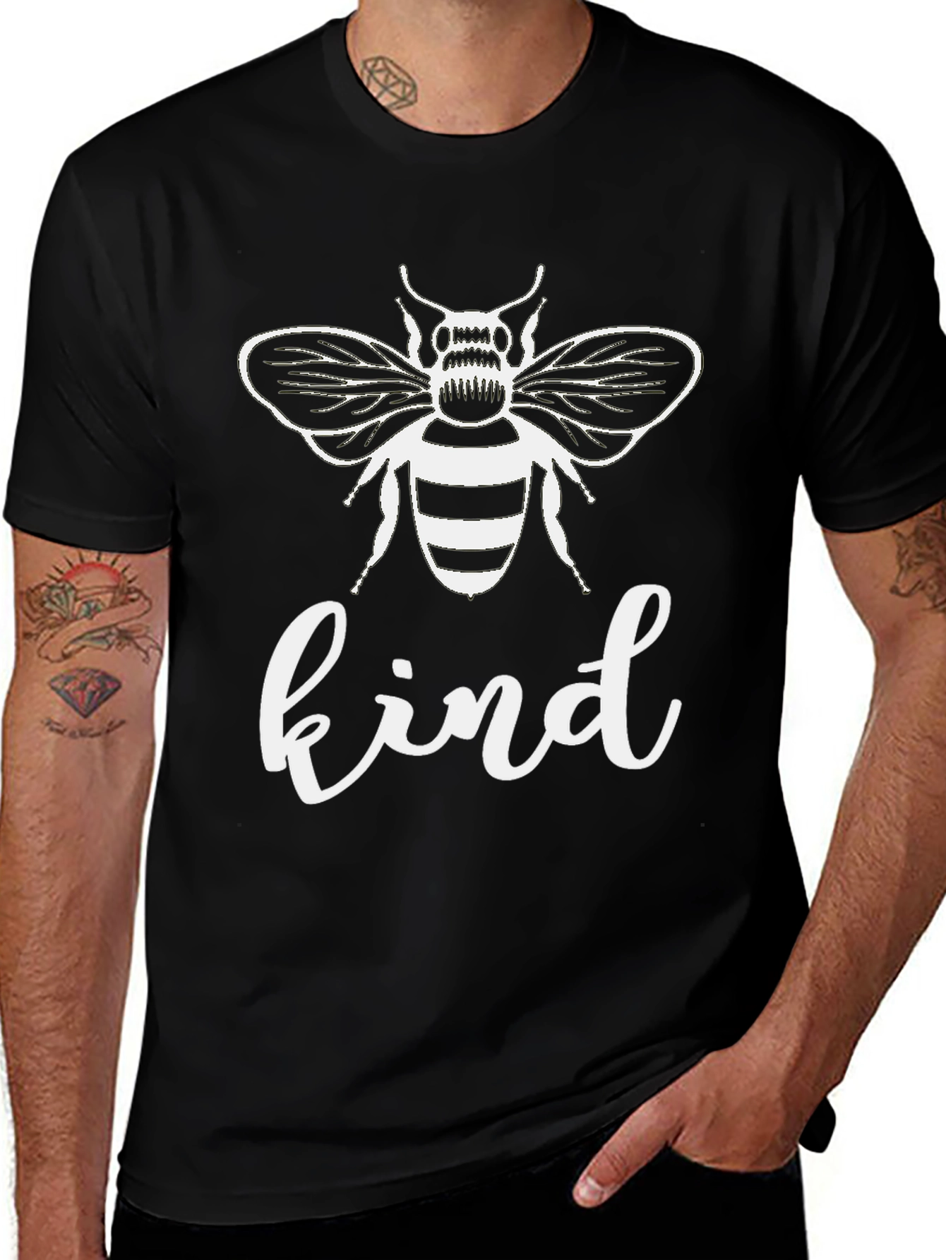 Variant 16 of Be Kind Graphic Tee - Unisex Black T-Shirt