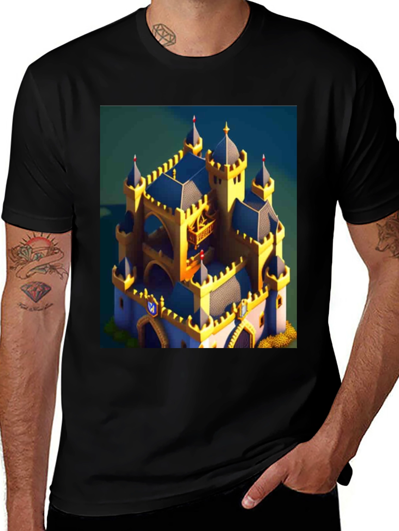 Variant 12 of Castle Graphic Tee - Royal Design