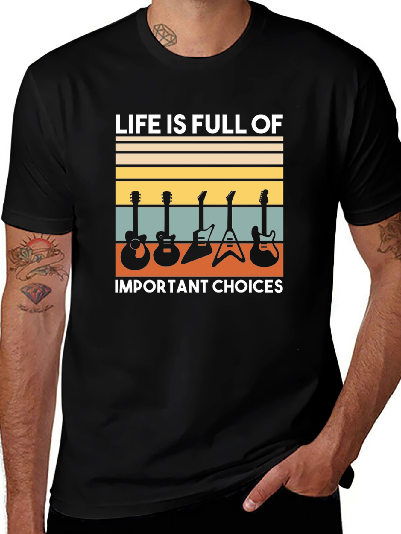 Variant 21 of Life is Full of Important Choices Guitar T-Shirt