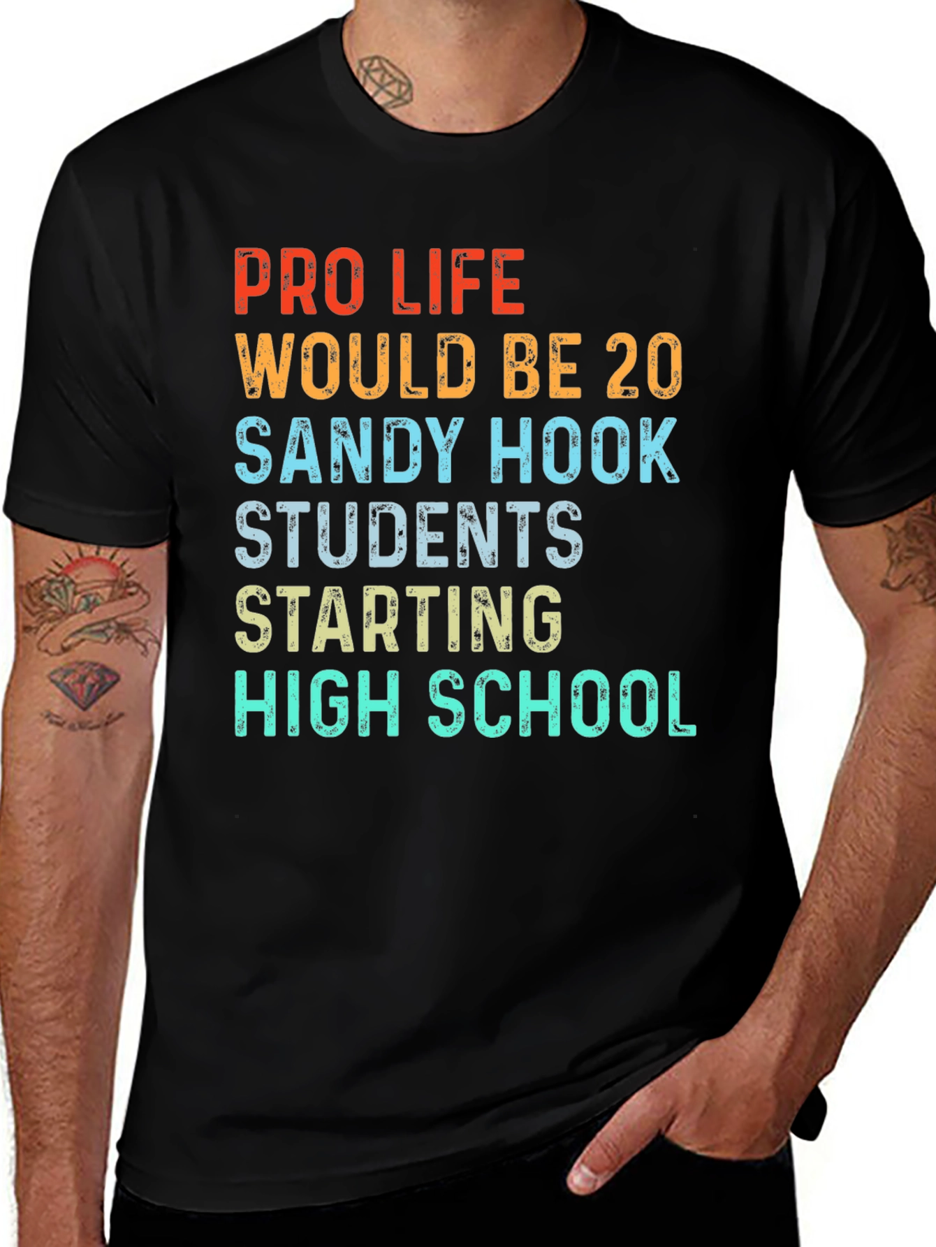 Variant 16 of Pro Life Sandy Hook High School Graphic Tee