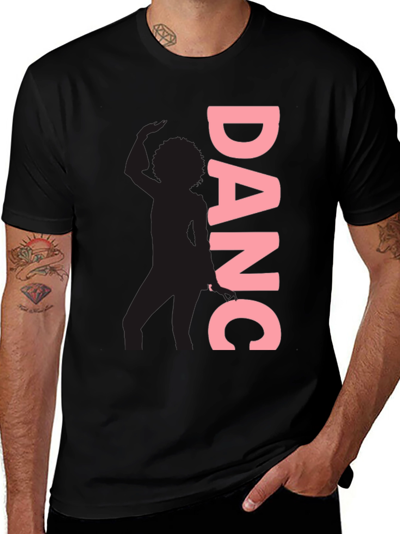 Black Dance Silhouette T-Shirt - Stylish & Trendy Black Tee main image