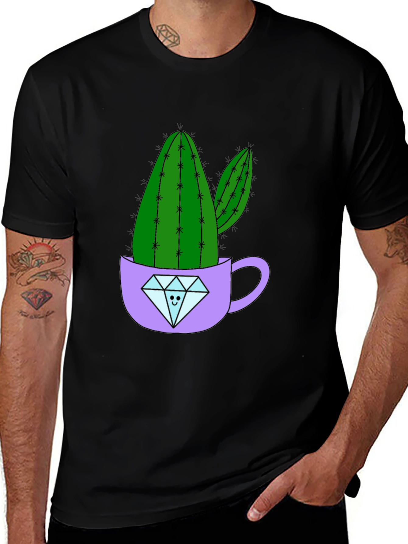 Cactus in Diamond Cup Graphic Tee
