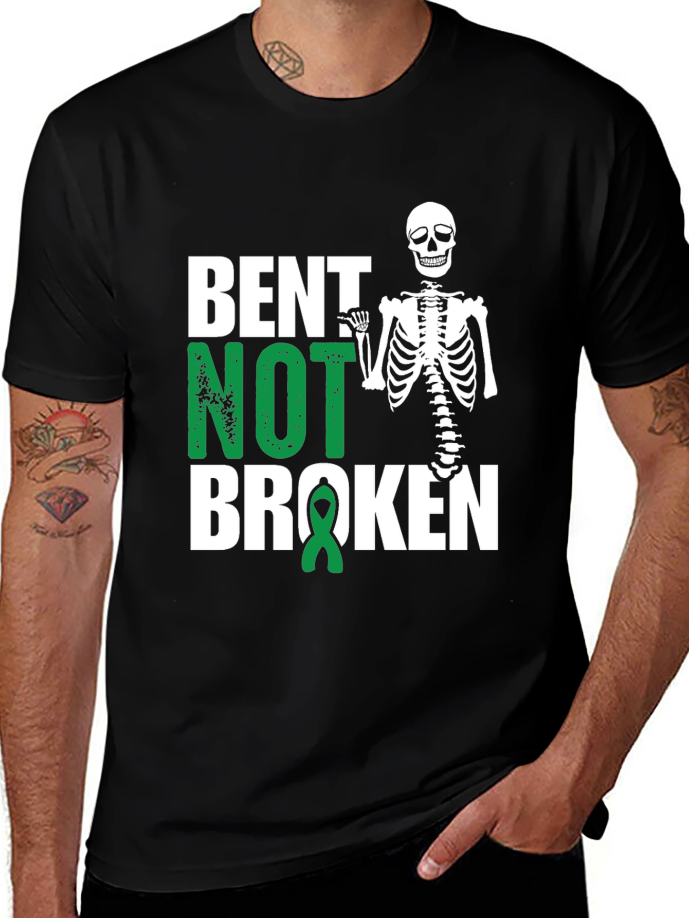 Bent Not Broken Skeleton Graphic Tee