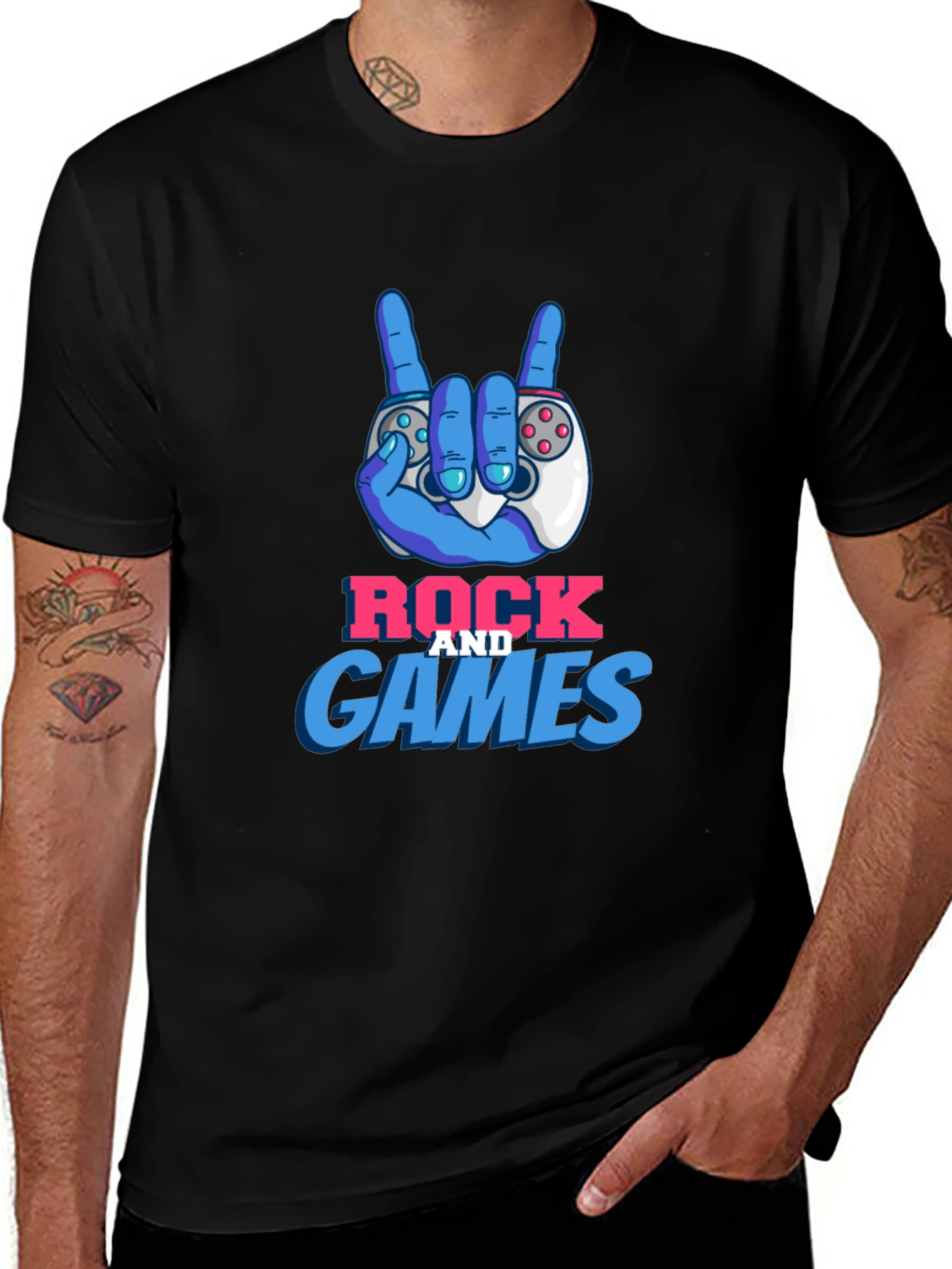 Variant 5 of Rock and Games T-Shirt - Gamer Fashion Tee