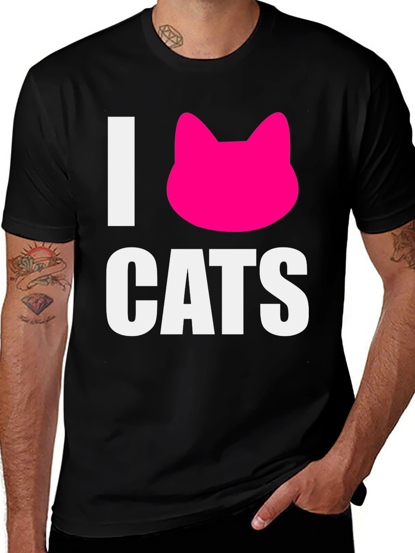 Variant 11 of I Heart Cats Pink Kitty Silhouette T-Shirt
