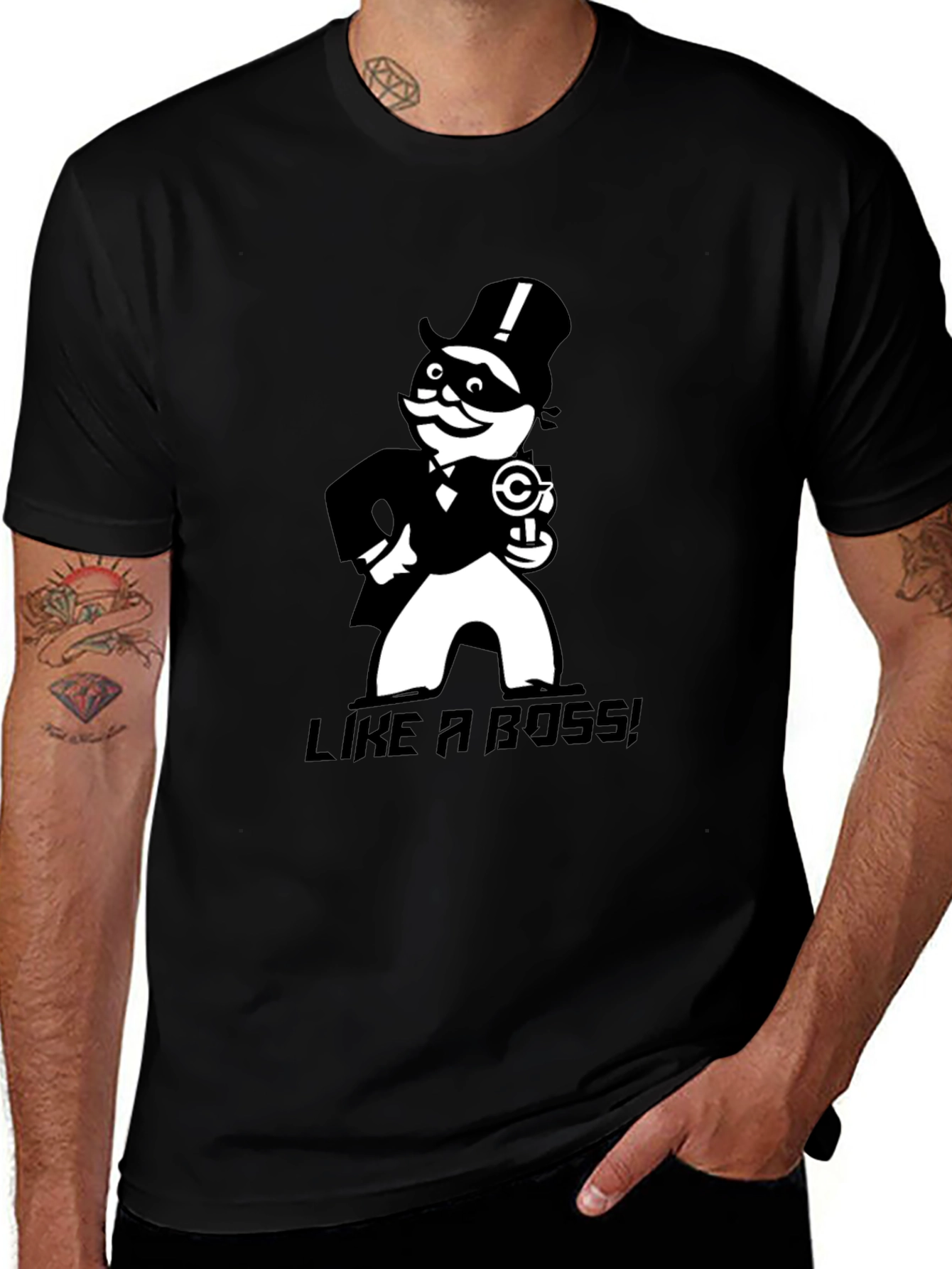 Like a Boss T-Shirt - Monopoly Man Graphic Tee