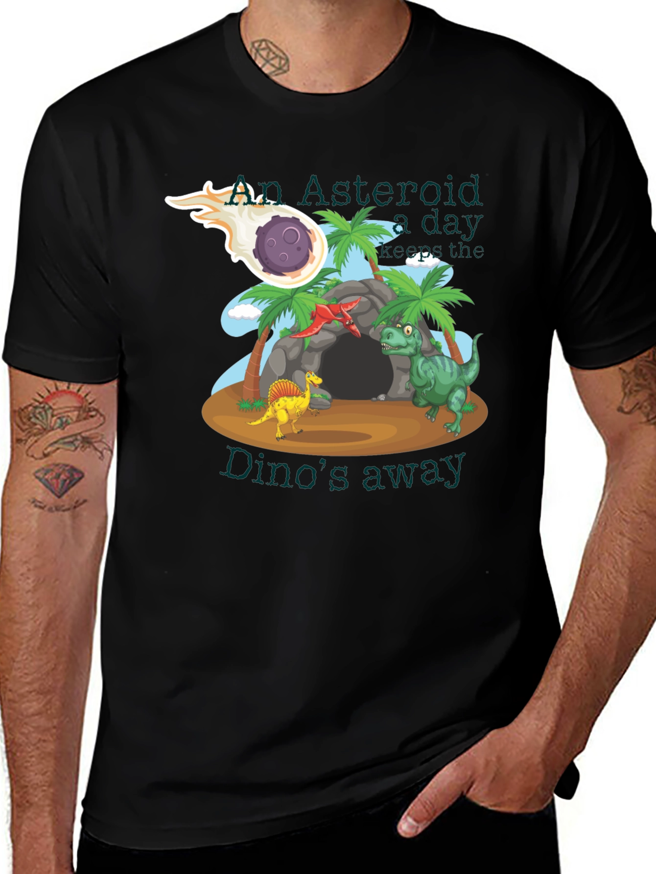 Variant 21 of An Asteroid a Day T-Shirt - Dinosaur Graphic Tee
