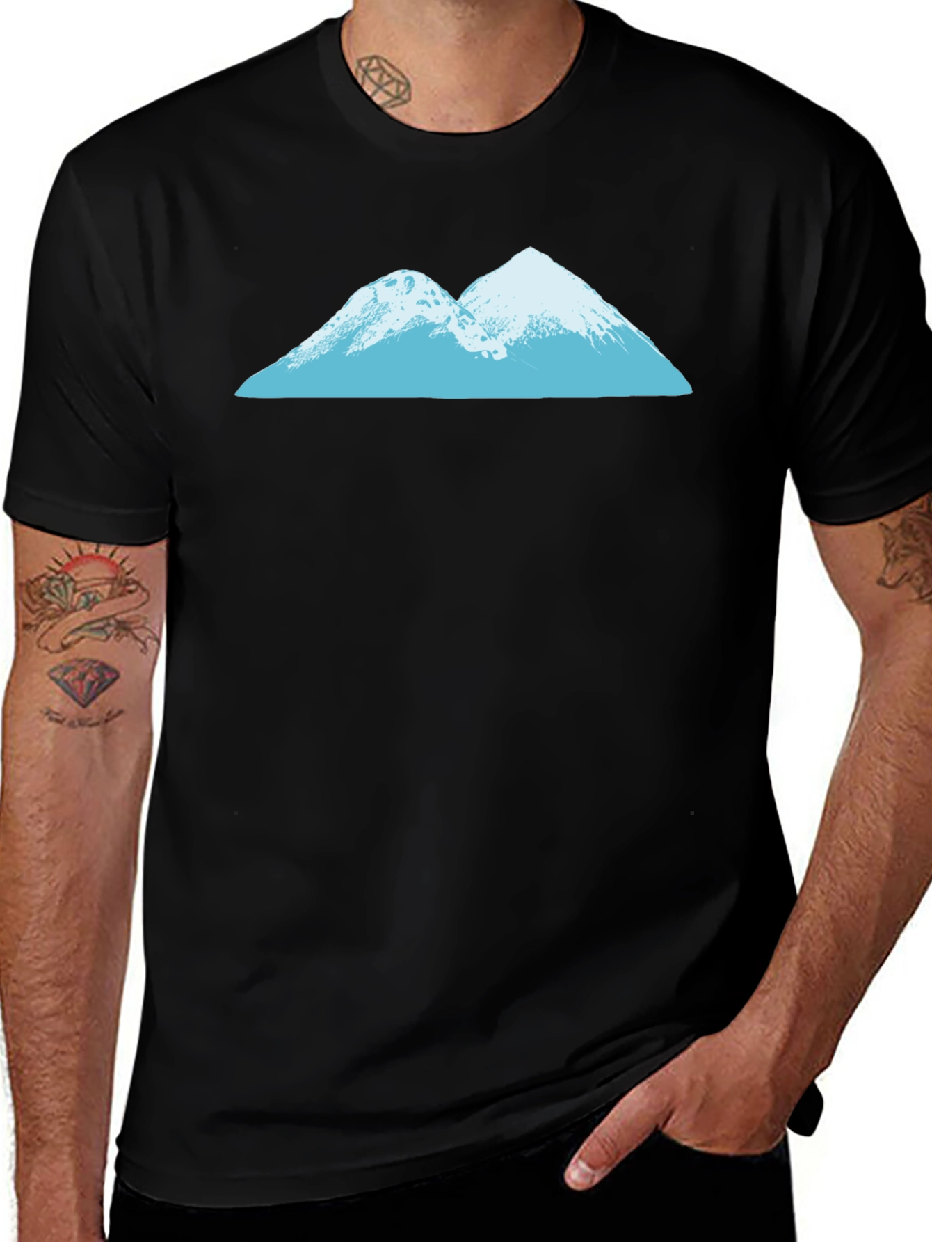 Black Mountain Graphic Tee - Black Cotton Blend main image