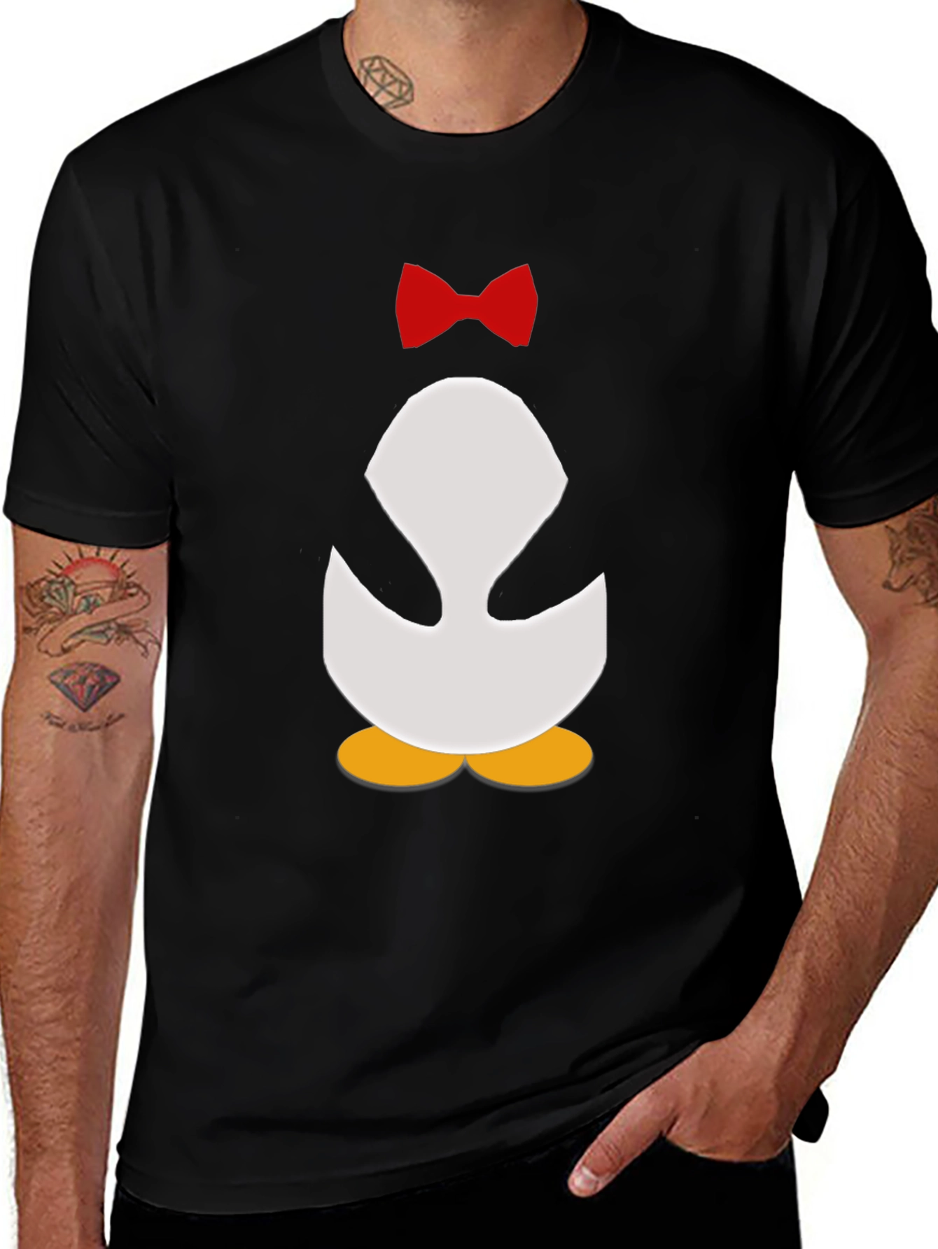 Variant 12 of Penguin Bowtie Graphic Tee - Men's Black T-Shirt
