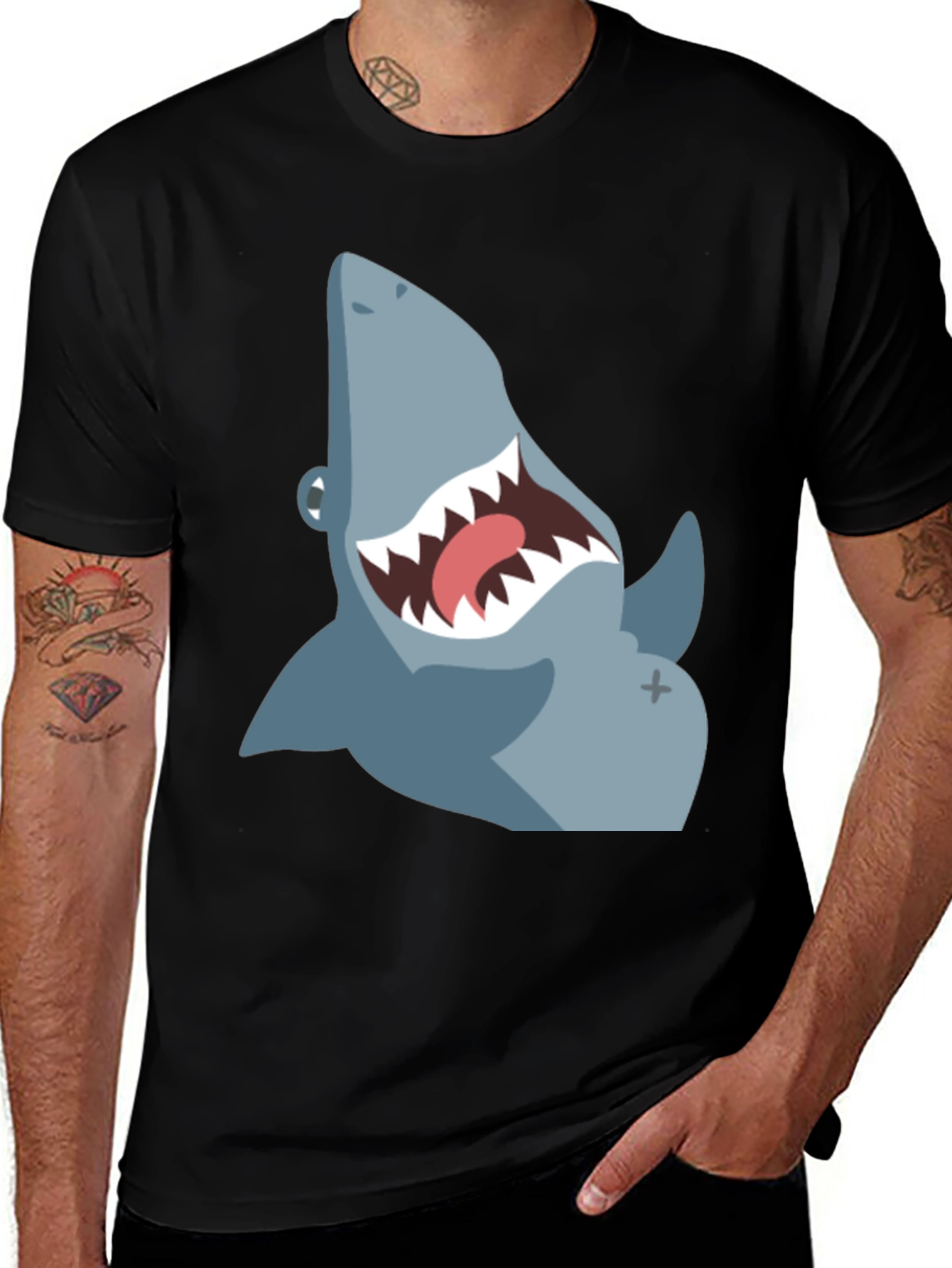Variant 26 of Shark Graphic Tee - Men's Black T-Shirt