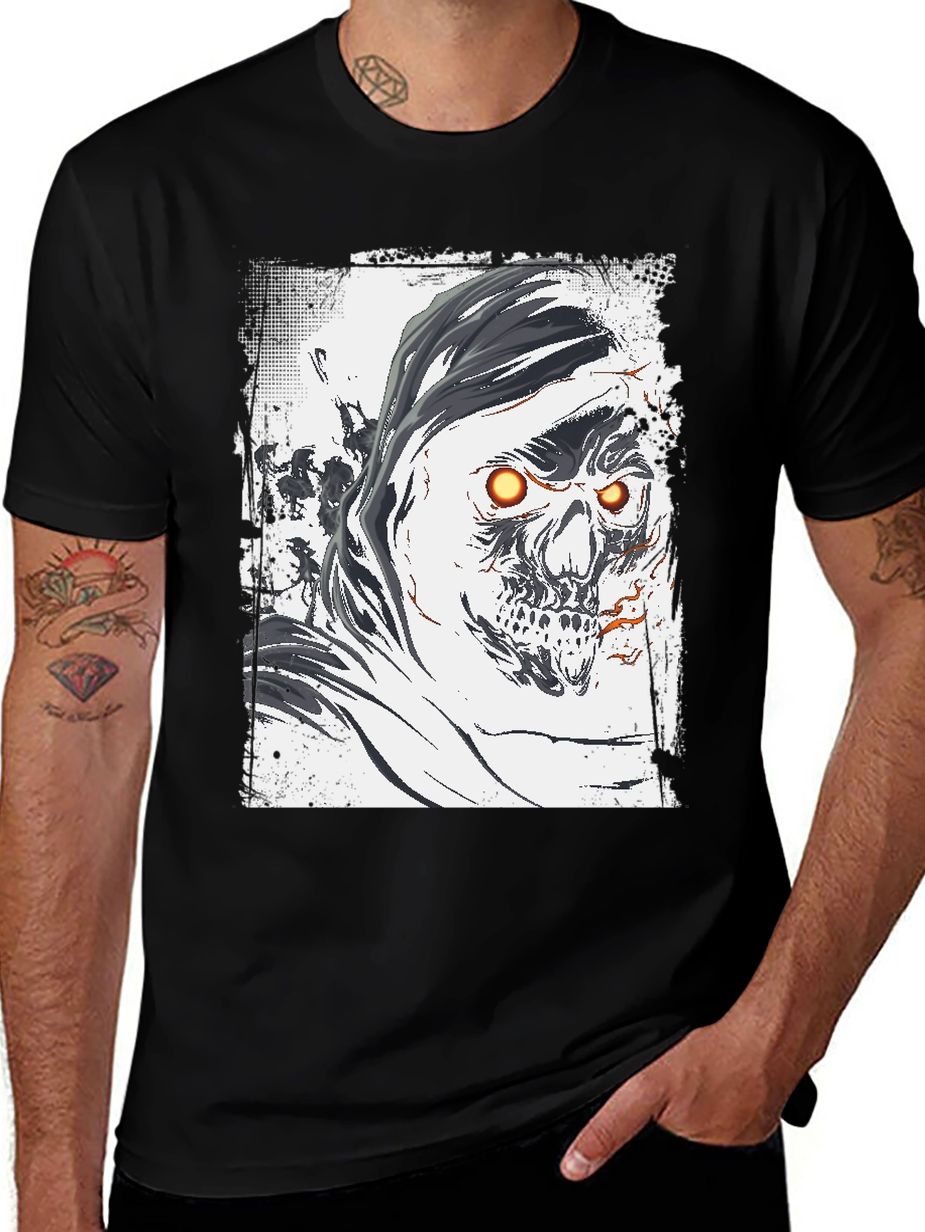 Variant 20 of Grim Reaper Graphic Tee - Skull Design