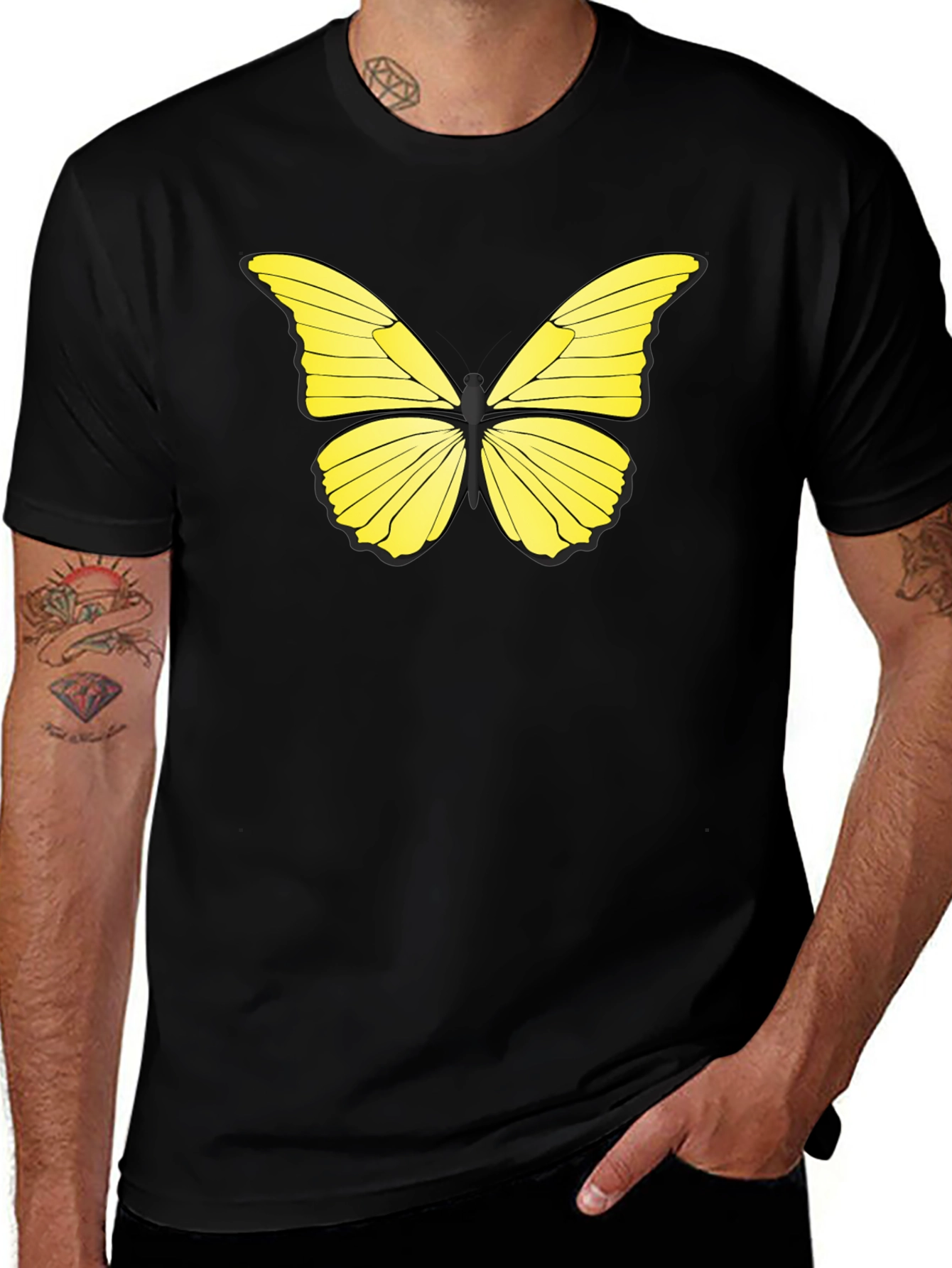 Variant 26 of Butterfly Graphic Black T-Shirt