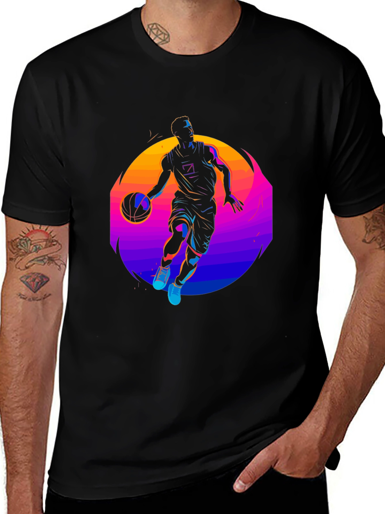 Variant 26 of Neon Basketball Player Graphic Tee