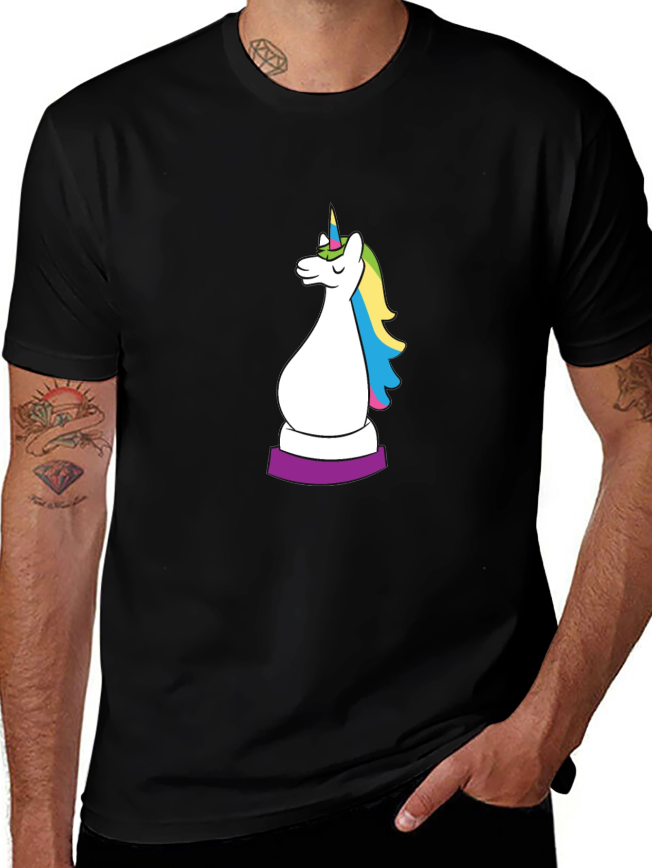 Variant 27 of Unicorn Chess Piece Graphic Tee