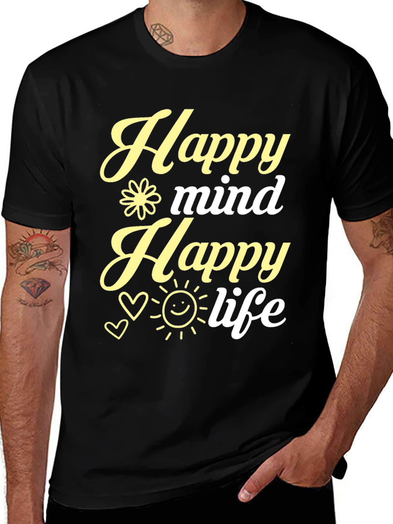 Variant 27 of Happy Mind Happy Life Graphic Tee