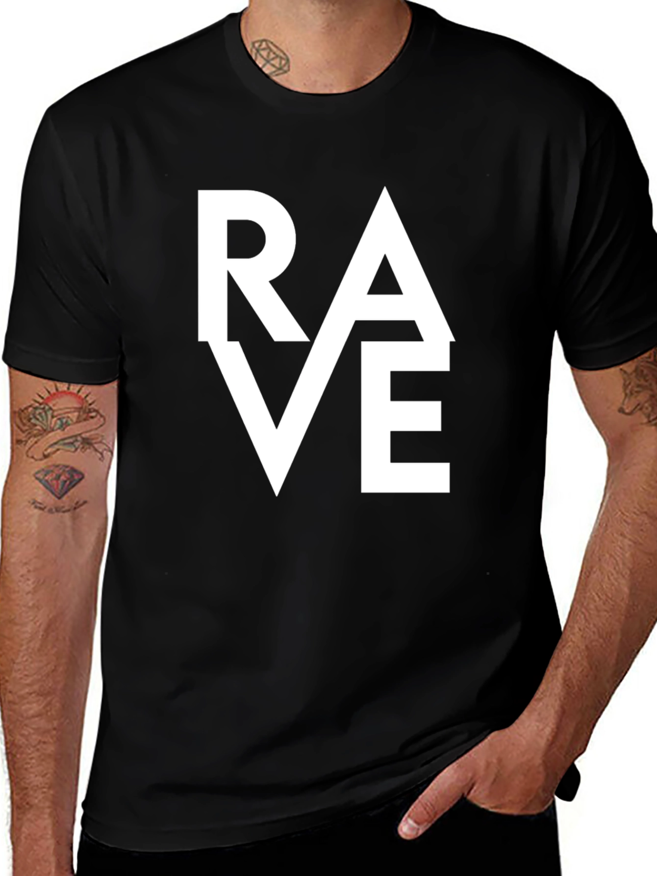 Variant 9 of Rave Graphic T-Shirt - Black
