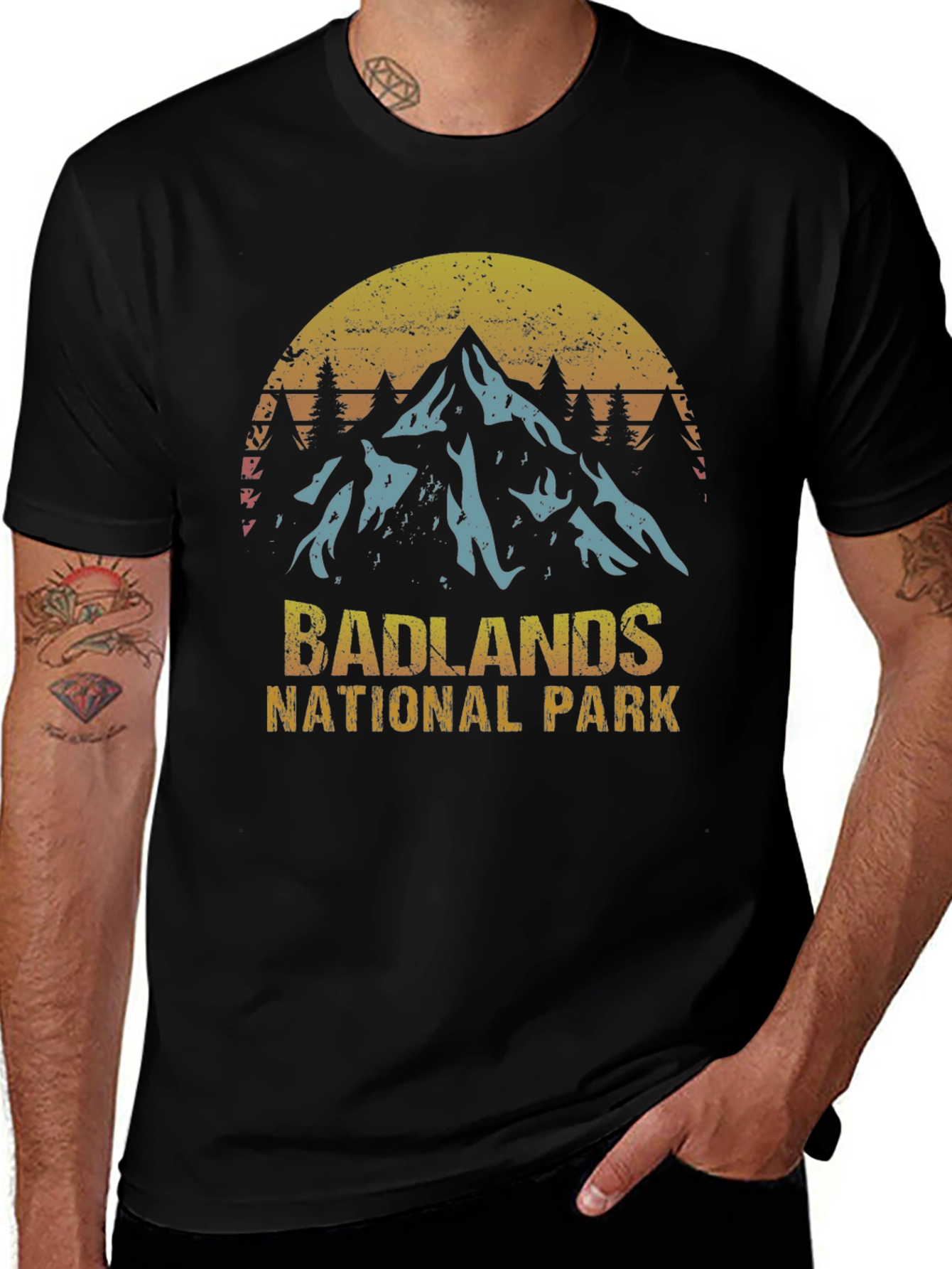Variant 30 of Badlands National Park Graphic Tee - Retro Style 