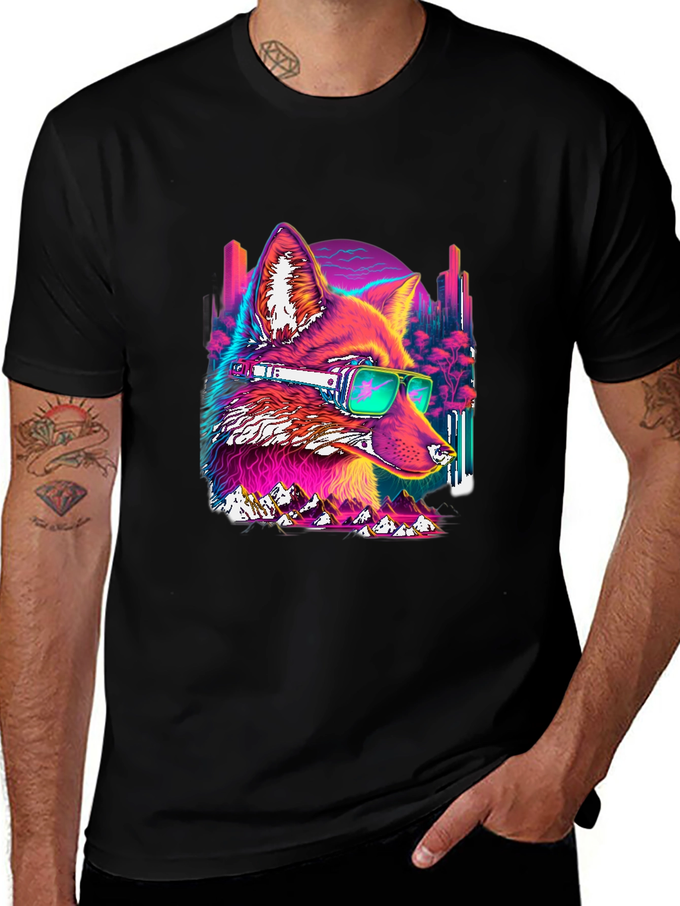 Variant 24 of Cyberpunk Fox T-Shirt - Urban Style