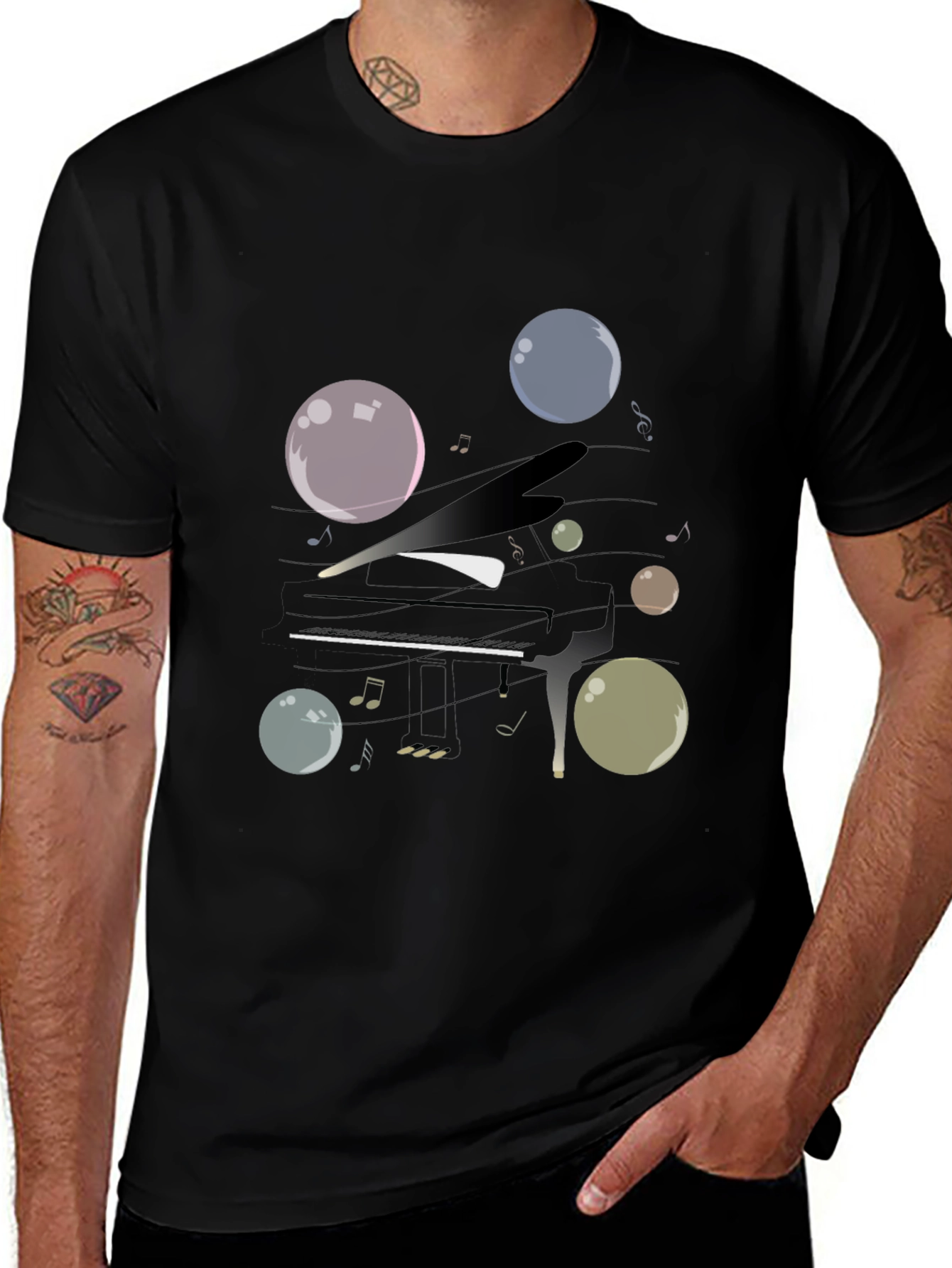 Variant 14 of Musical Bubbles Graphic T-Shirt