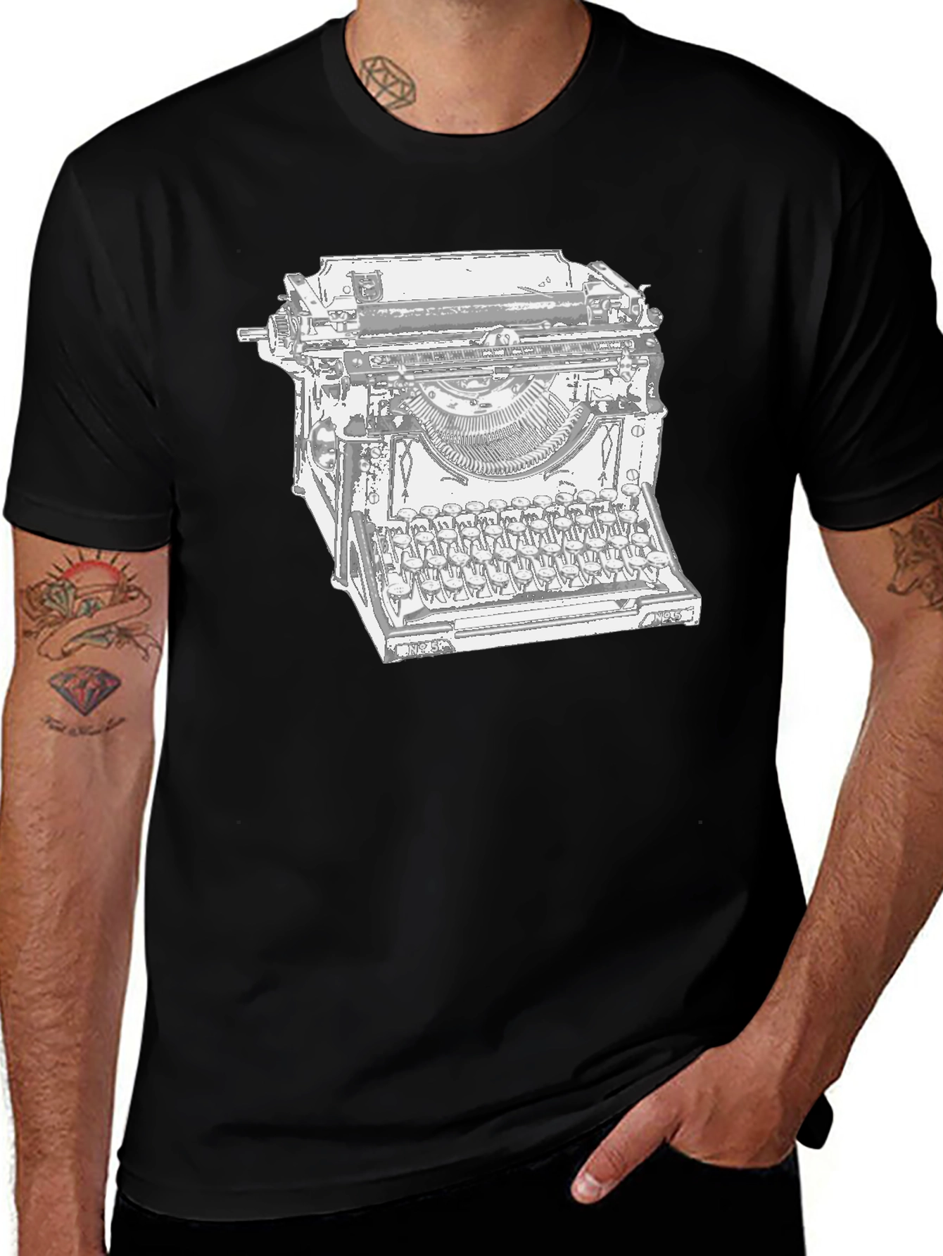 Variant 20 of Vintage Typewriter Graphic Tee - Classic Writer's Style