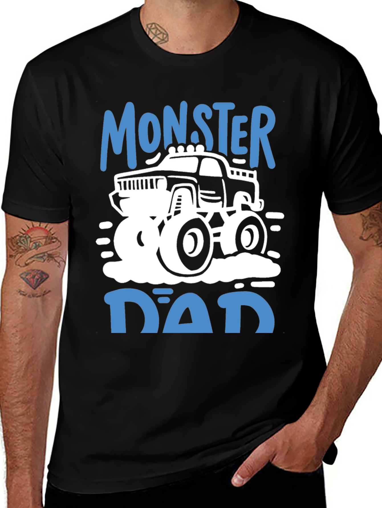 Variant 3 of Monster Dad Graphic Tee - Black Cotton T-Shirt