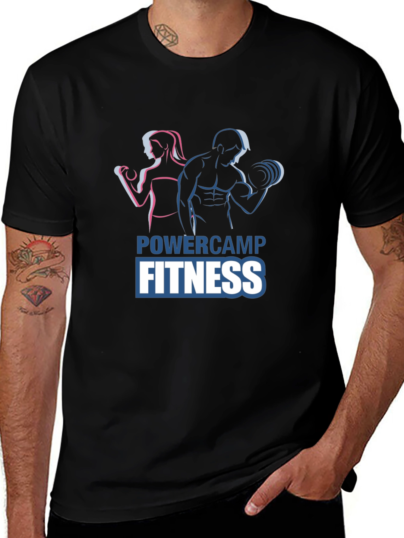 Powercamp Fitness Graphic Tee - Black Gym Shirt