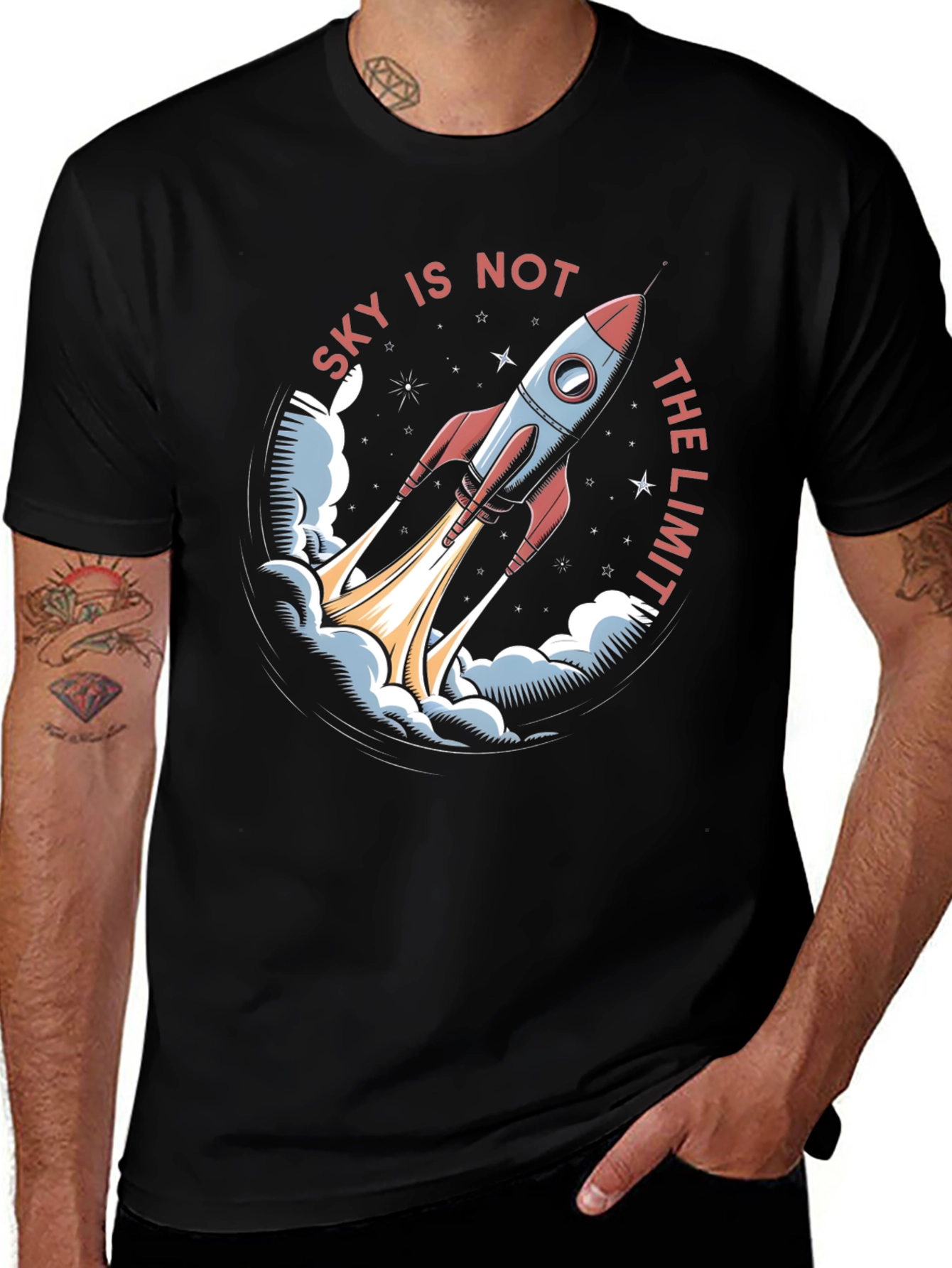 Variant 9 of Sky Is Not The Limit Rocket T-Shirt