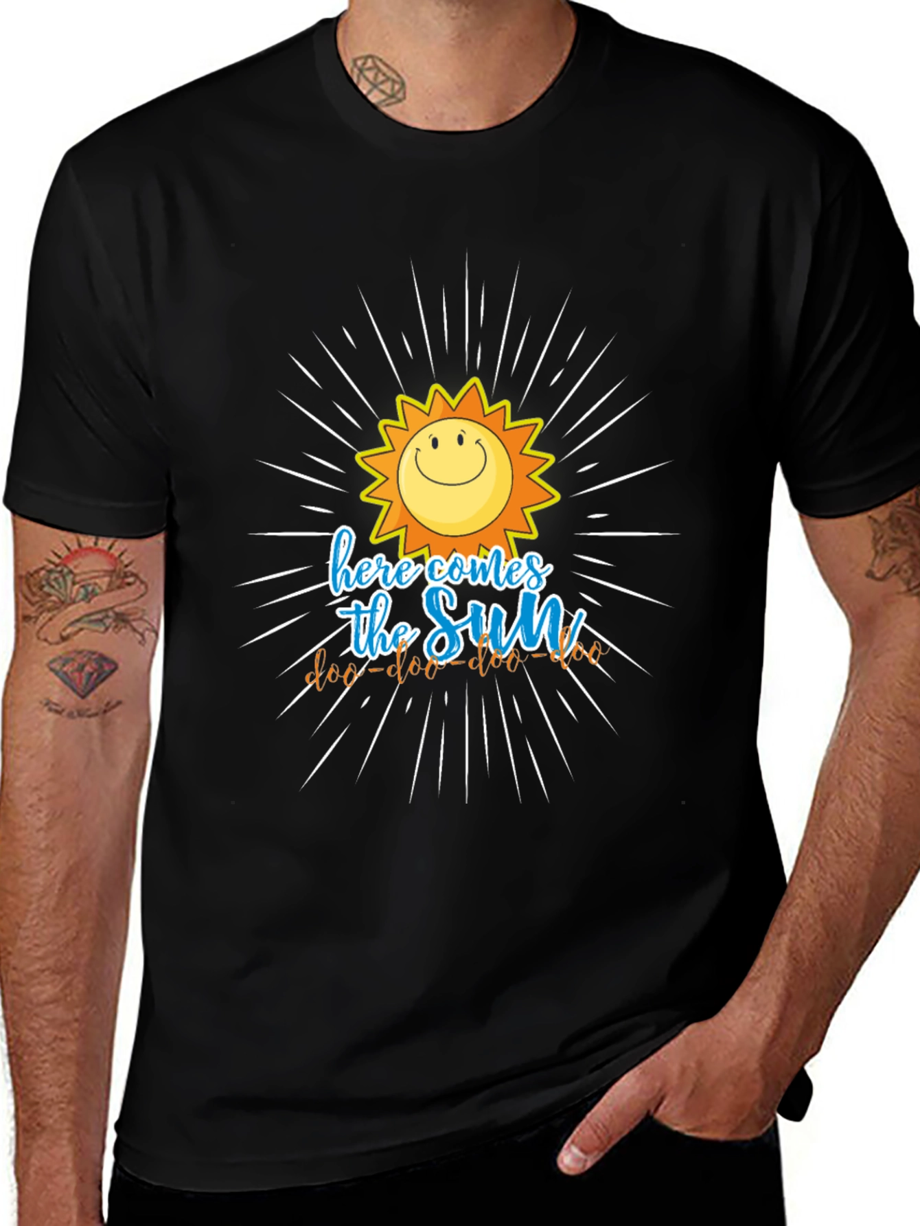 Variant 22 of Here Comes the Sun Graphic Tee - Black Cotton
