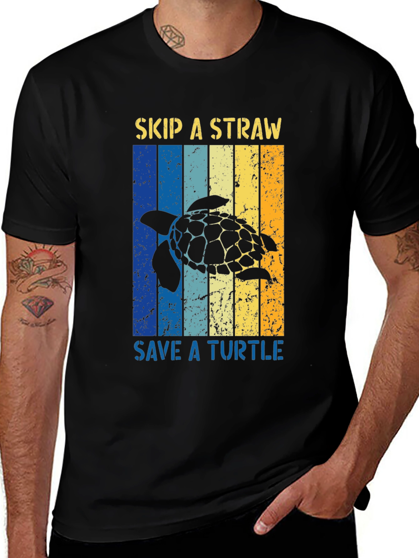 Variant 30 of Skip a Straw Save a Turtle Graphic Tee