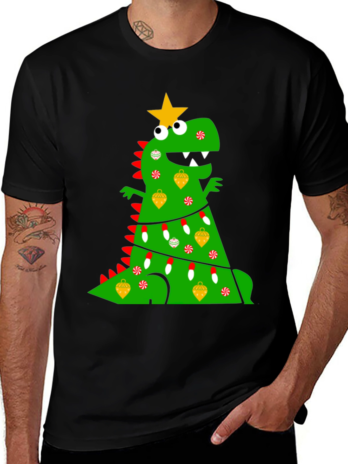 Festive Dino Christmas Tree T-Shirt