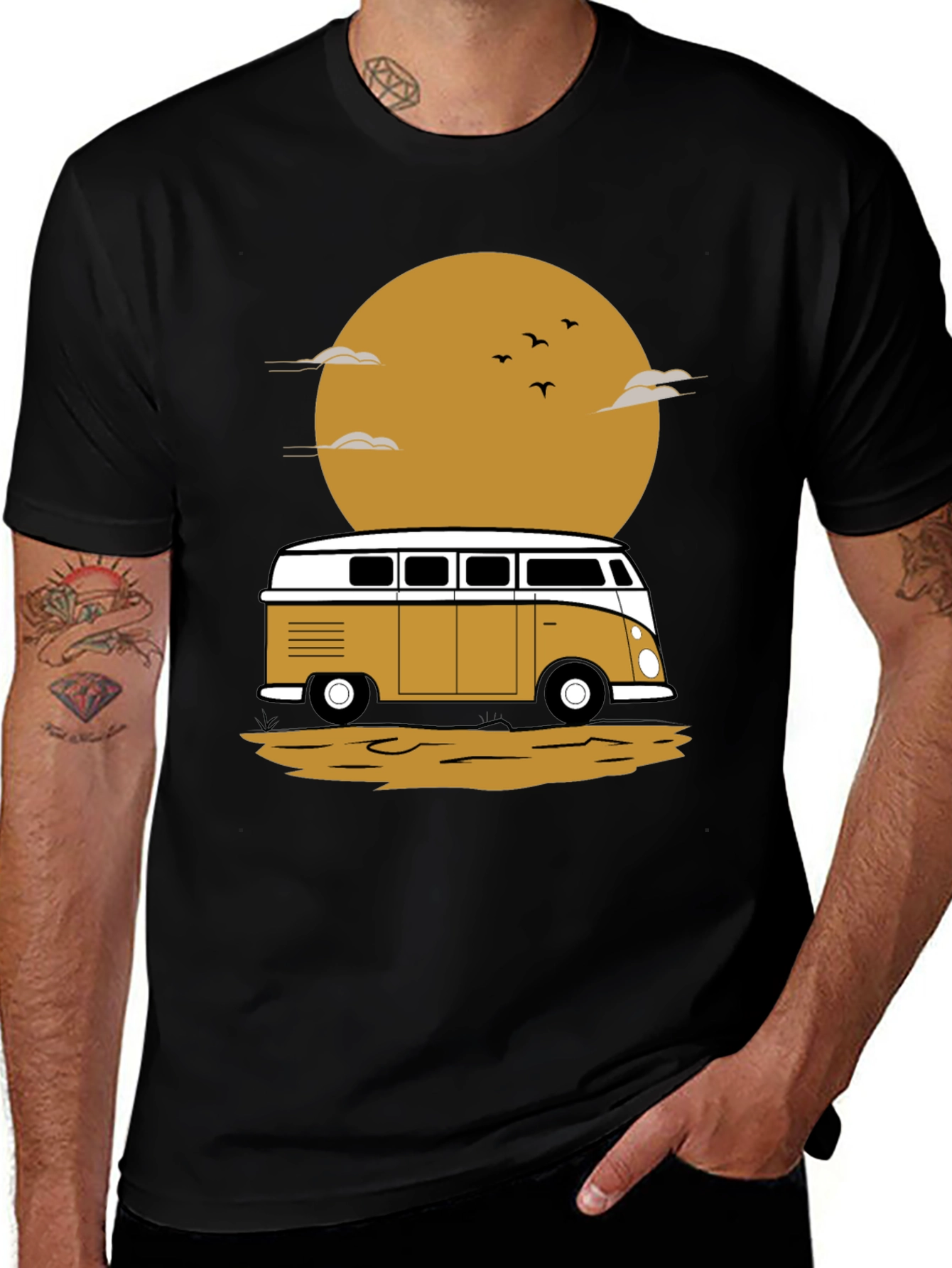 Variant 25 of Retro Van Sunset Graphic Tee - Vacation Vibes