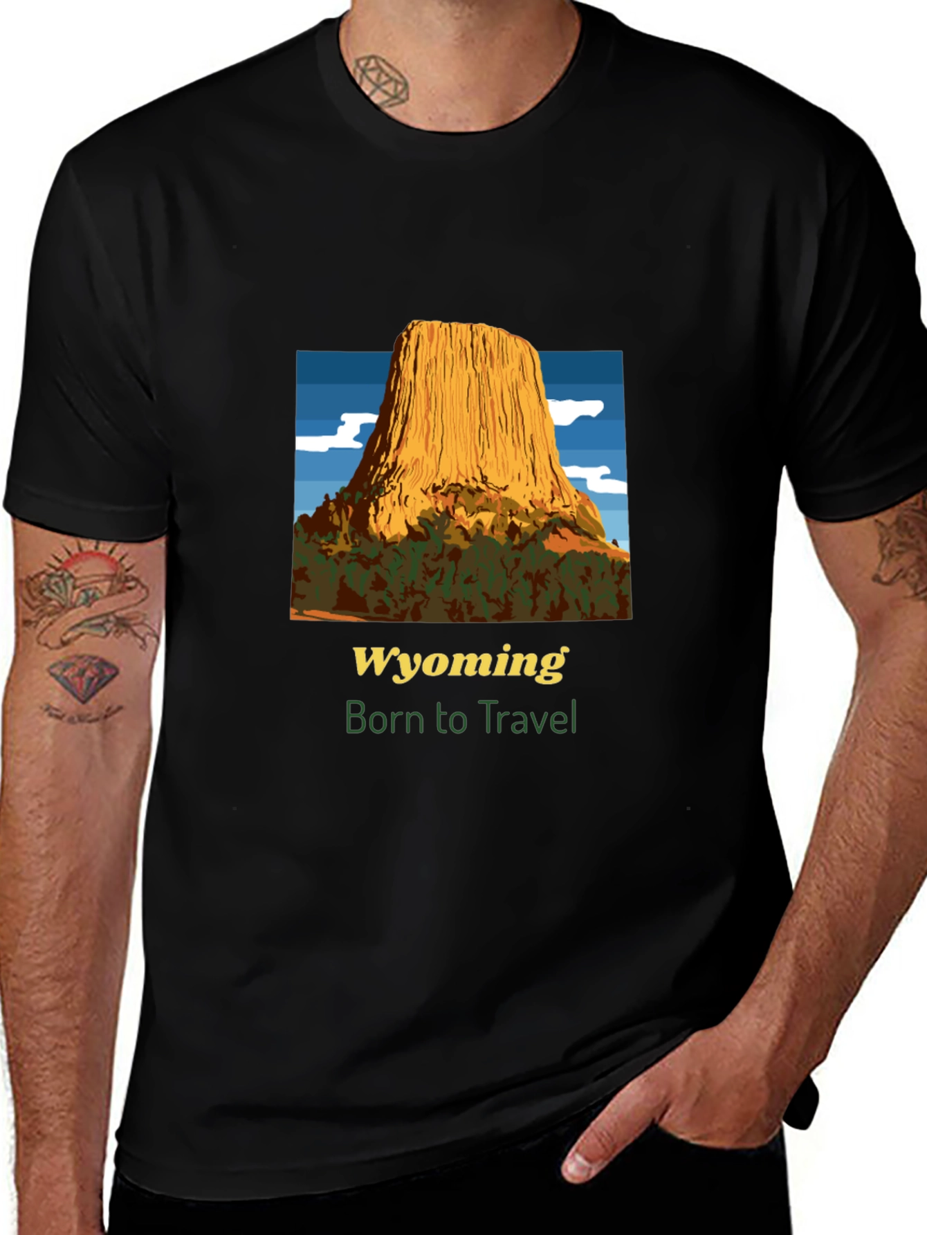 Wyoming Travel T-Shirt - Born to Travel Tee