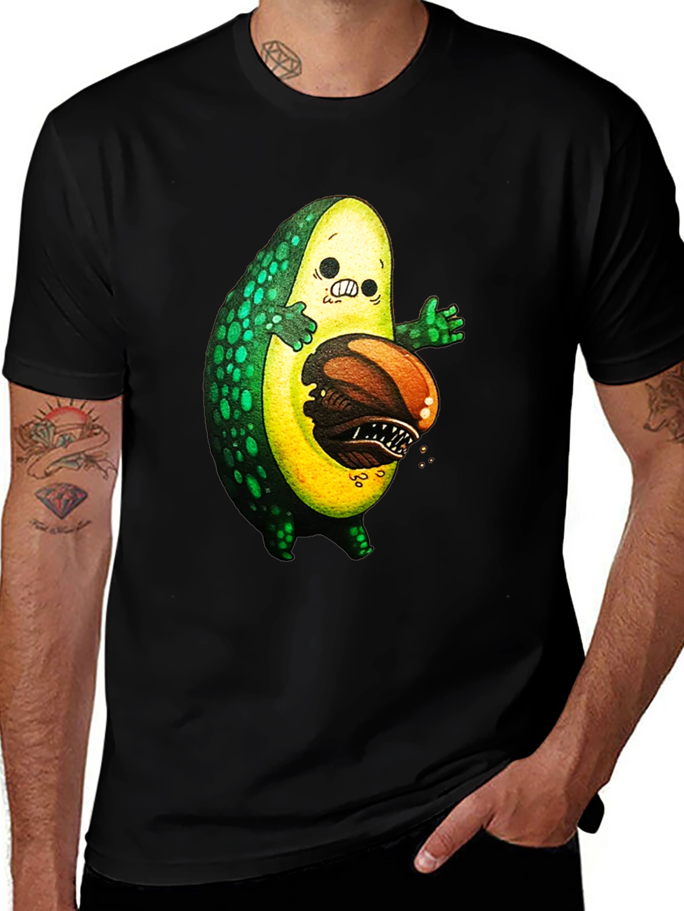 Variant 5 of Avocado Monster Graphic T-Shirt - Unique Design